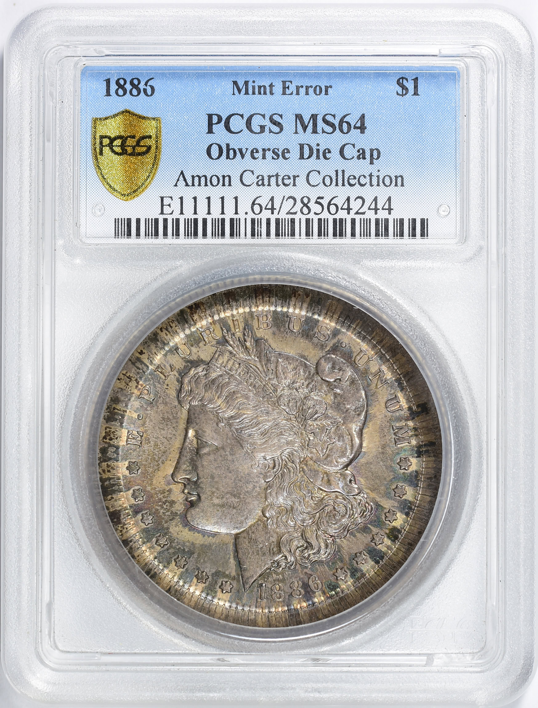 Mint Error 1886 Morgan Silver Dollar Obverse Die Cap PCGS MS-64 (Ex. Amon  Carter) (Item 1353607) | GreatCollections Coin Auctions