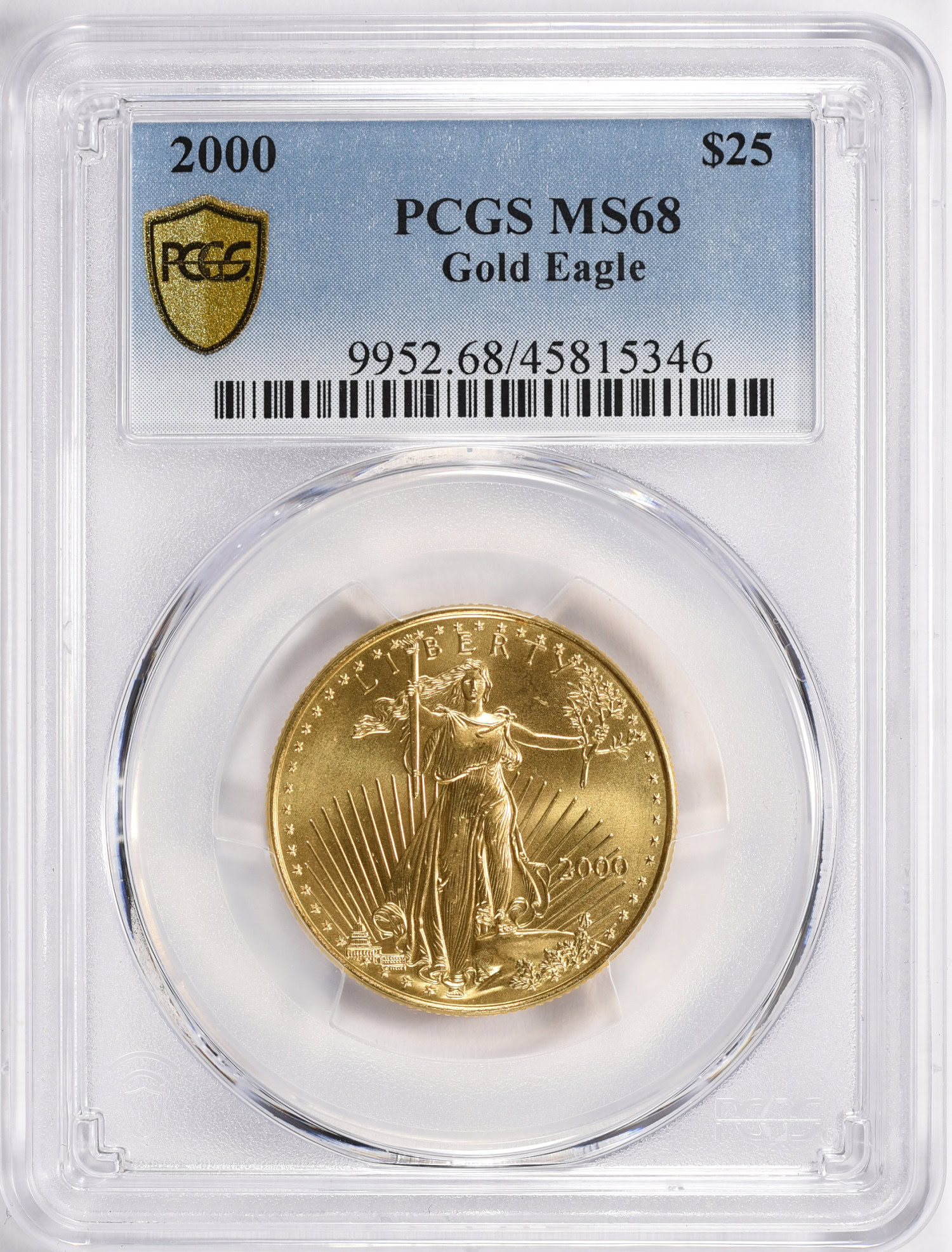 2000 $25 Half-Ounce Gold American Eagle PCGS MS-68 (Item 1370147 ...