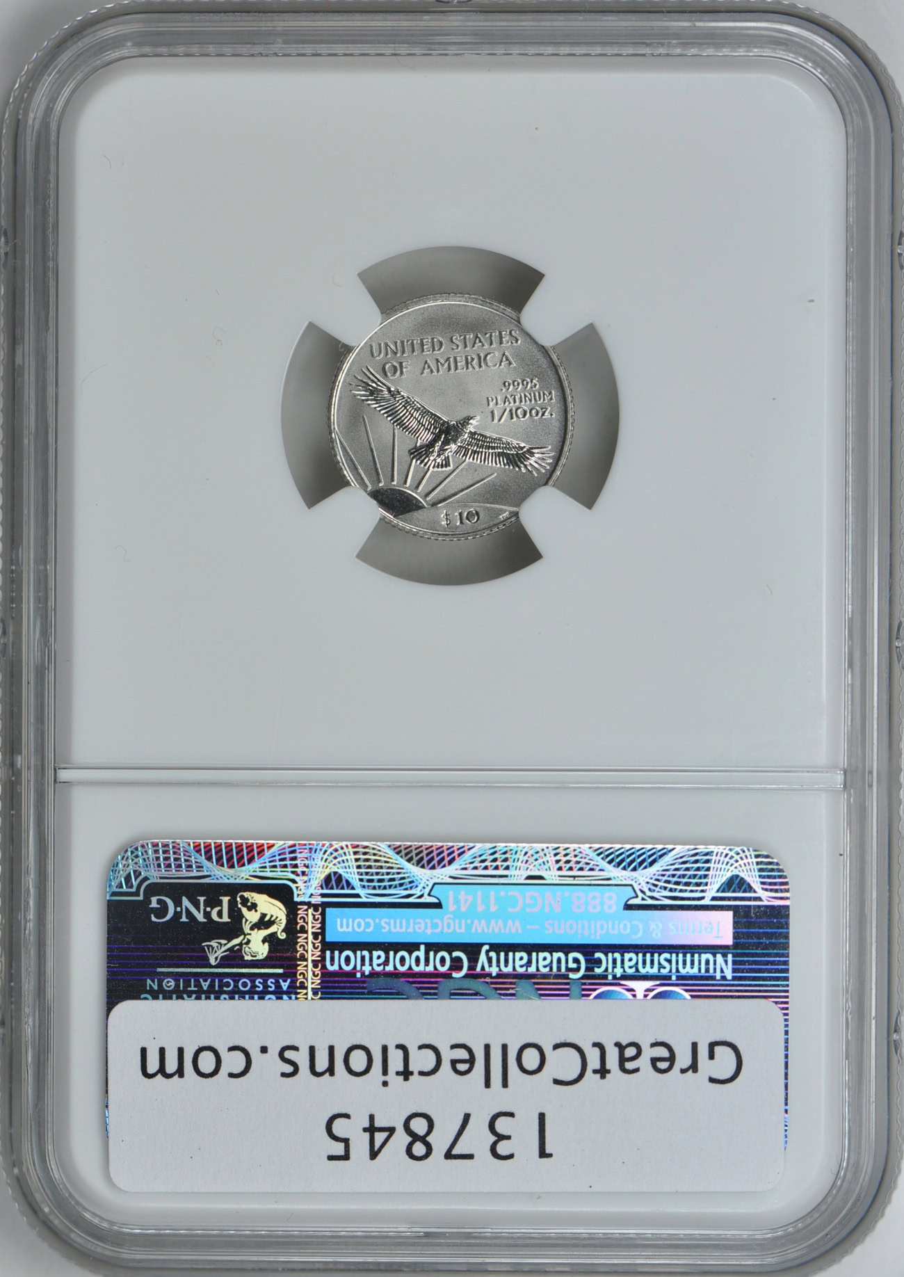 2001 $10 Tenth-Ounce Platinum American Eagle NGC MS-69 (Item