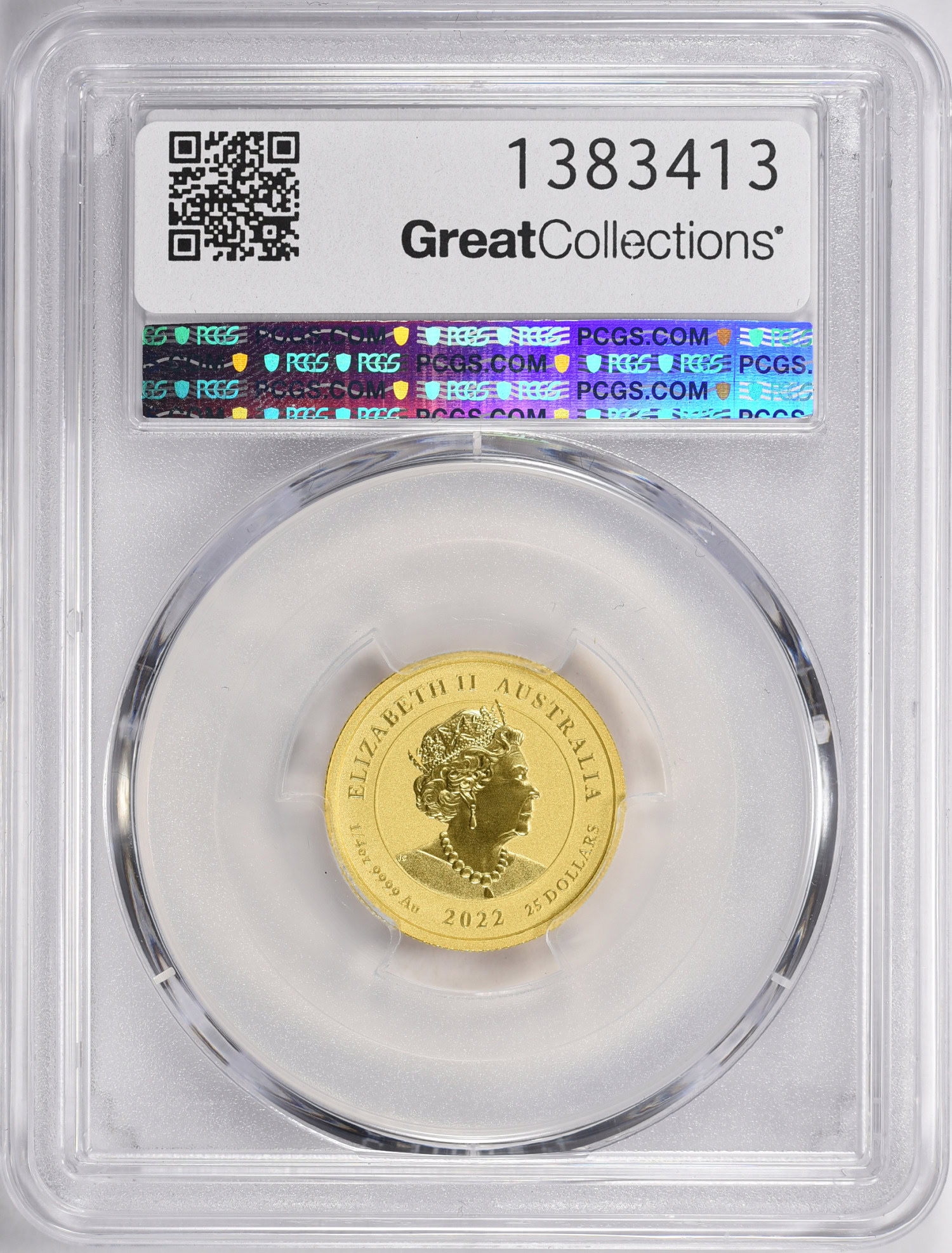 Australia 2022-P Gold $25 Sea Turtle PCGS MS-70 (AGW = 0.2497 oz