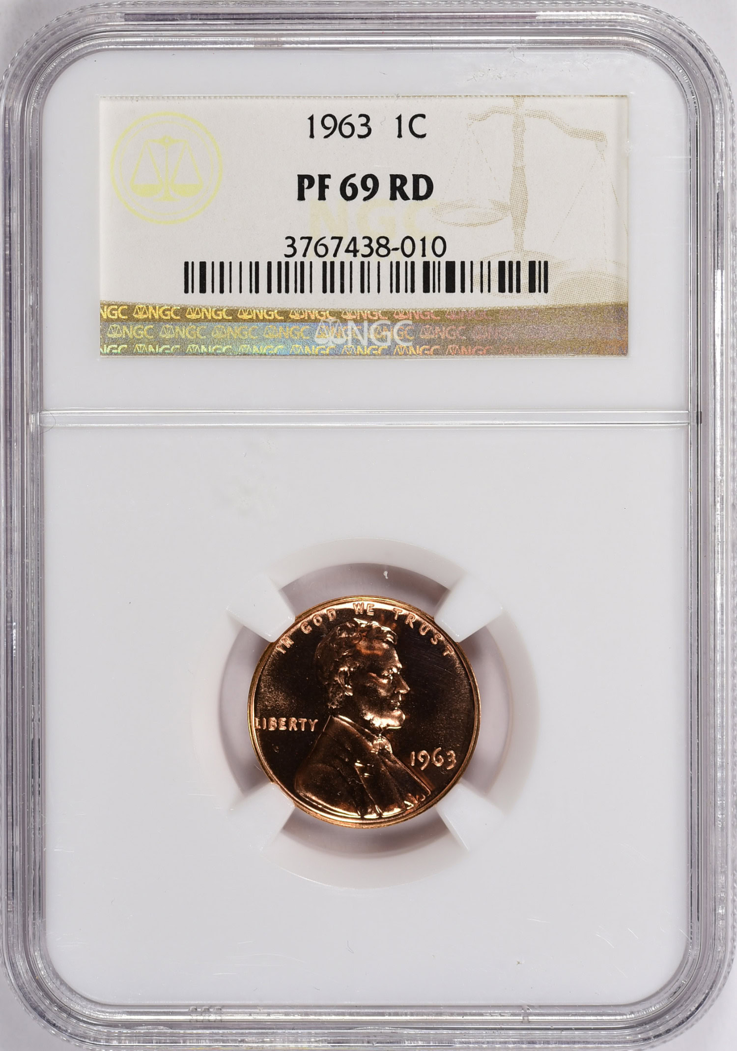 1963 Lincoln Cent NGC Proof-69 RD (Item 1391994) | GreatCollections ...