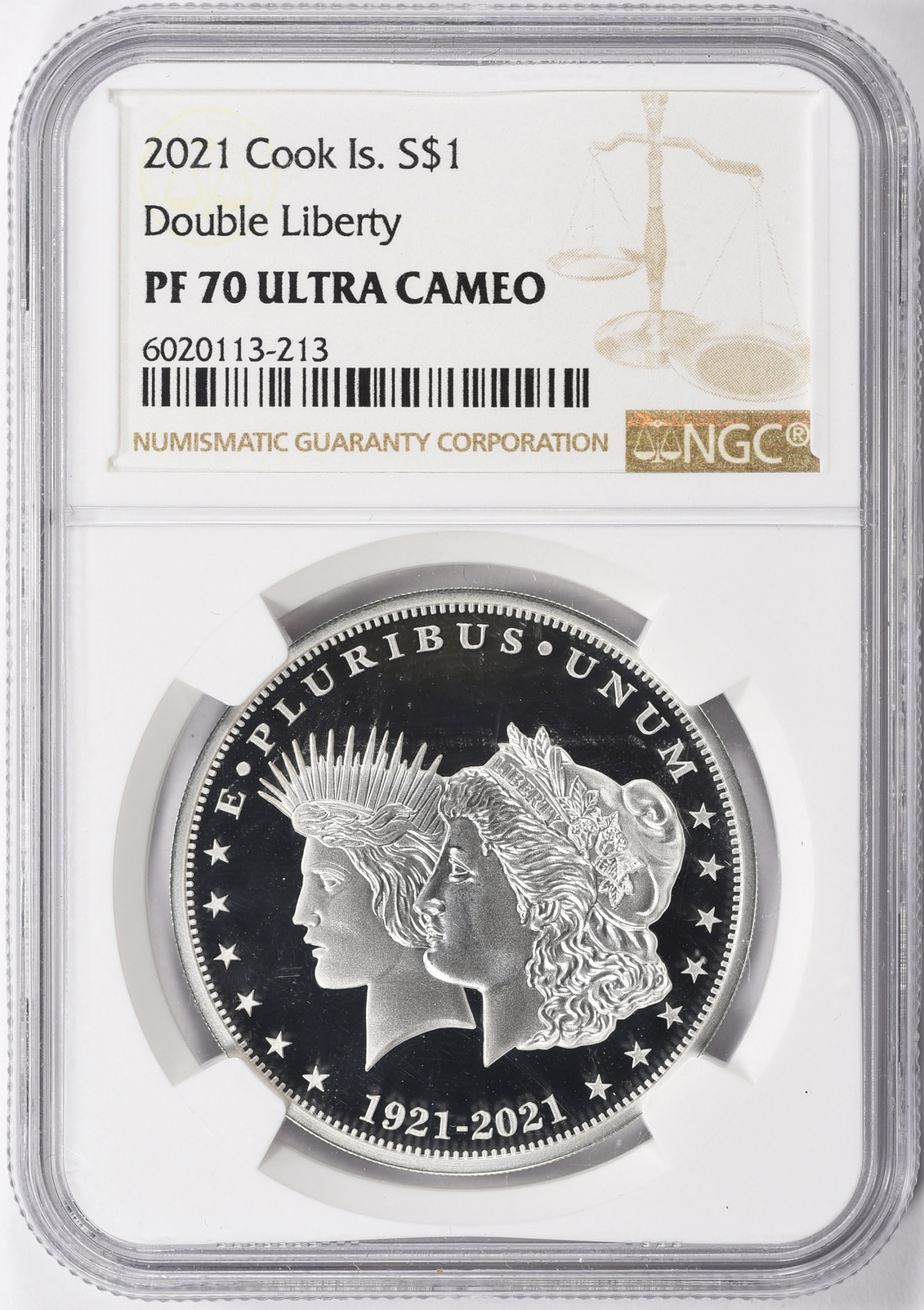 Cook Islands 2021 Silver Dollar Morgan and Peace Liberties NGC