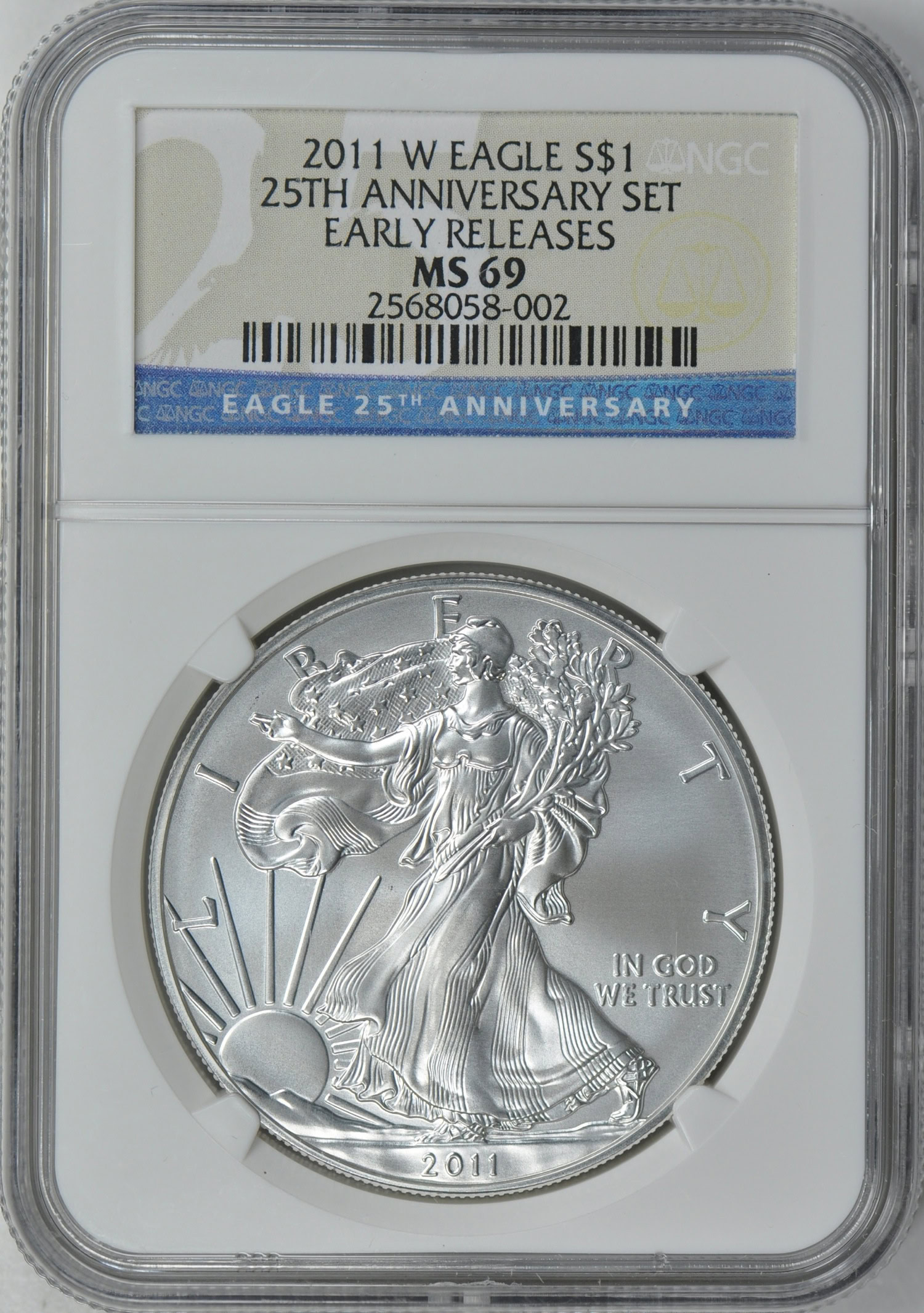 2011-W $1 Silver Eagle Burnished 25th Anniversary Early Releases 2011-W $1 Silver Eagle Burnished 25th Anniversary Early Releases