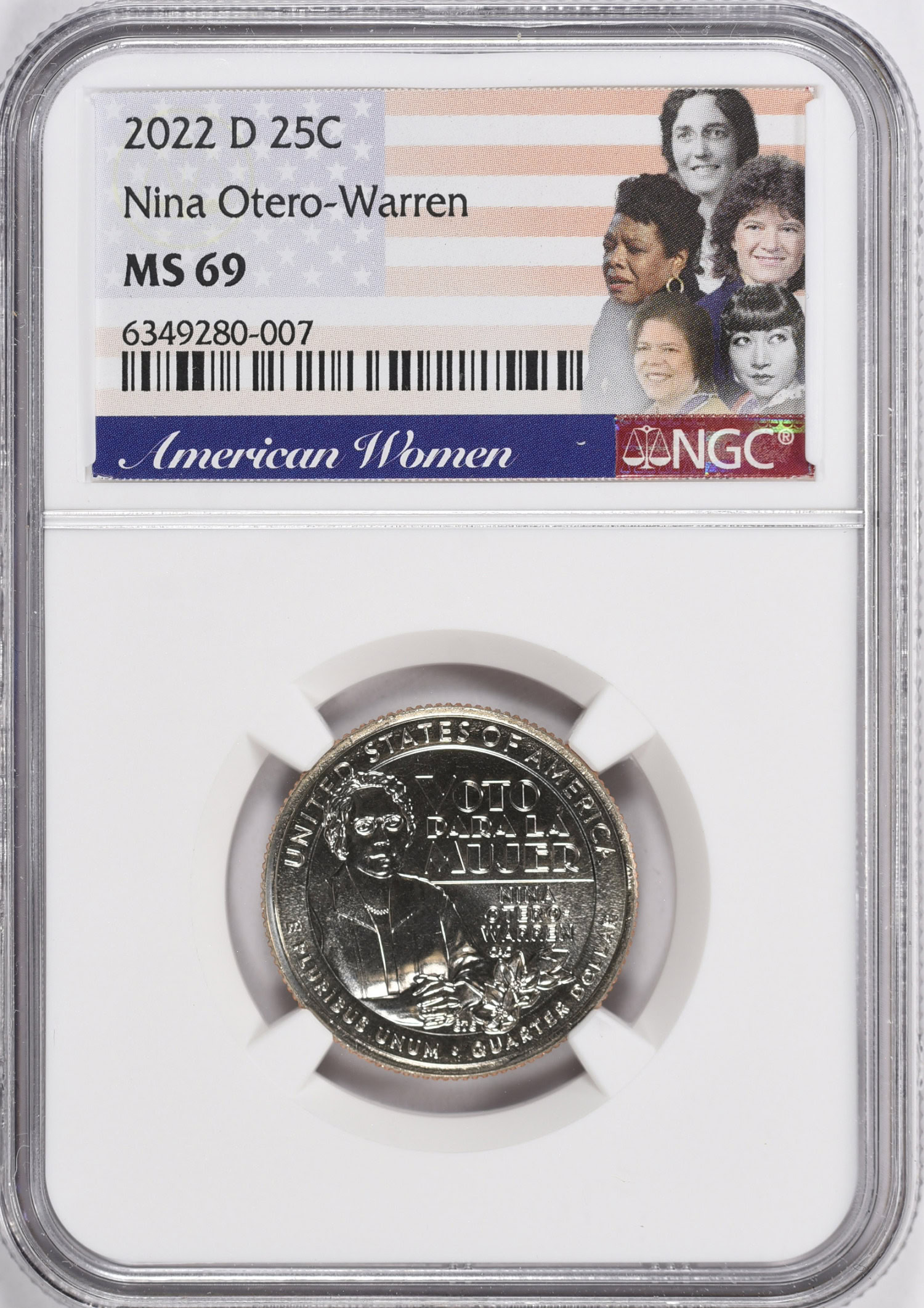2022-D American Women Quarter Nina Otero-Warren NGC MS-69 (Item 1415561 ...