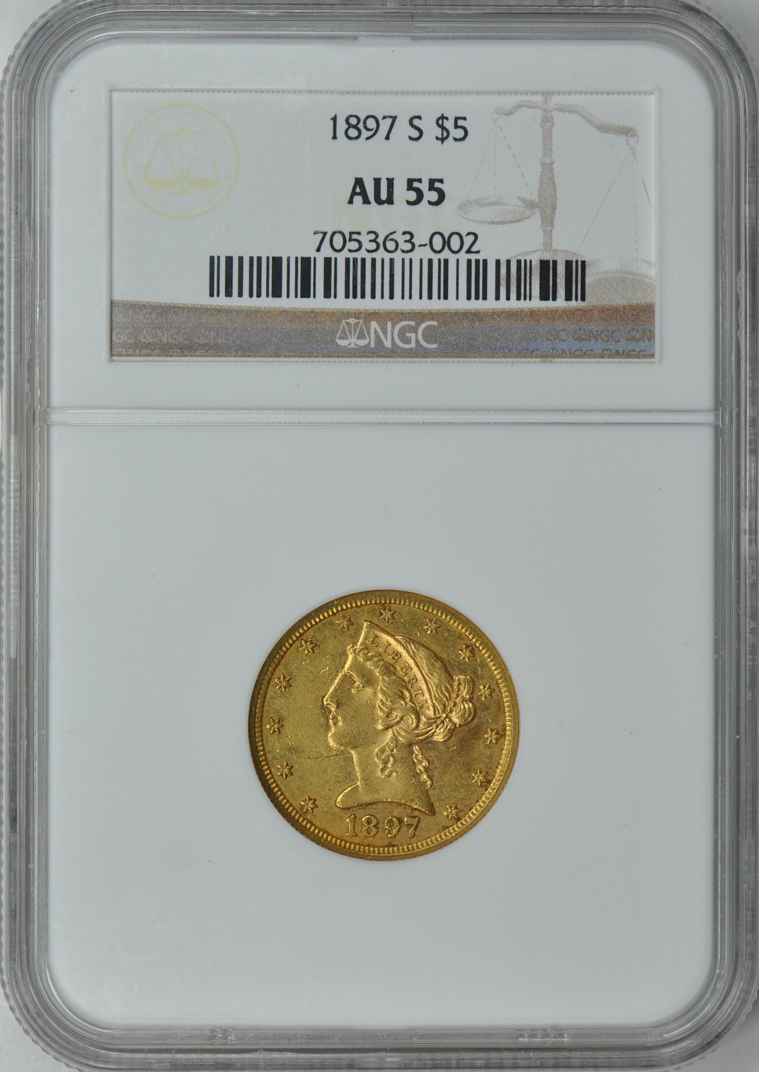 招*@様 1897年 PCGS AU55 5シリング硬貨 招*@様 1897年 PCGS