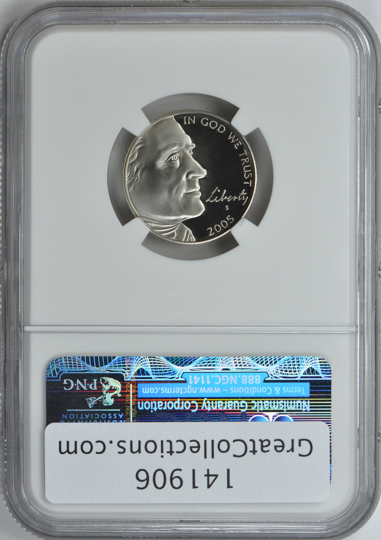 Mint Error 2005-S Jefferson Nickel Ocean in View Reverse Struck