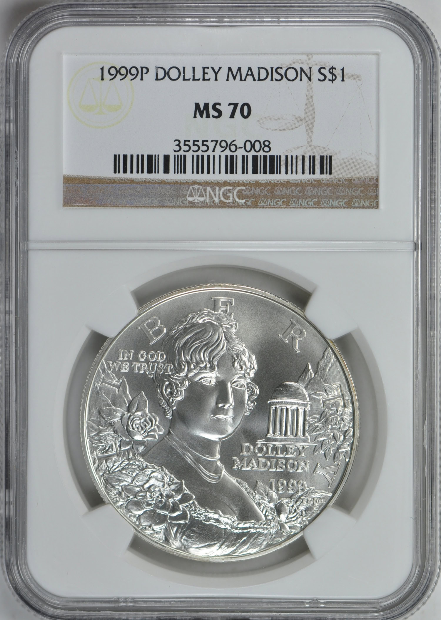 1999-P Dolley Madison Silver Dollar NGC MS-70 (Item 142924