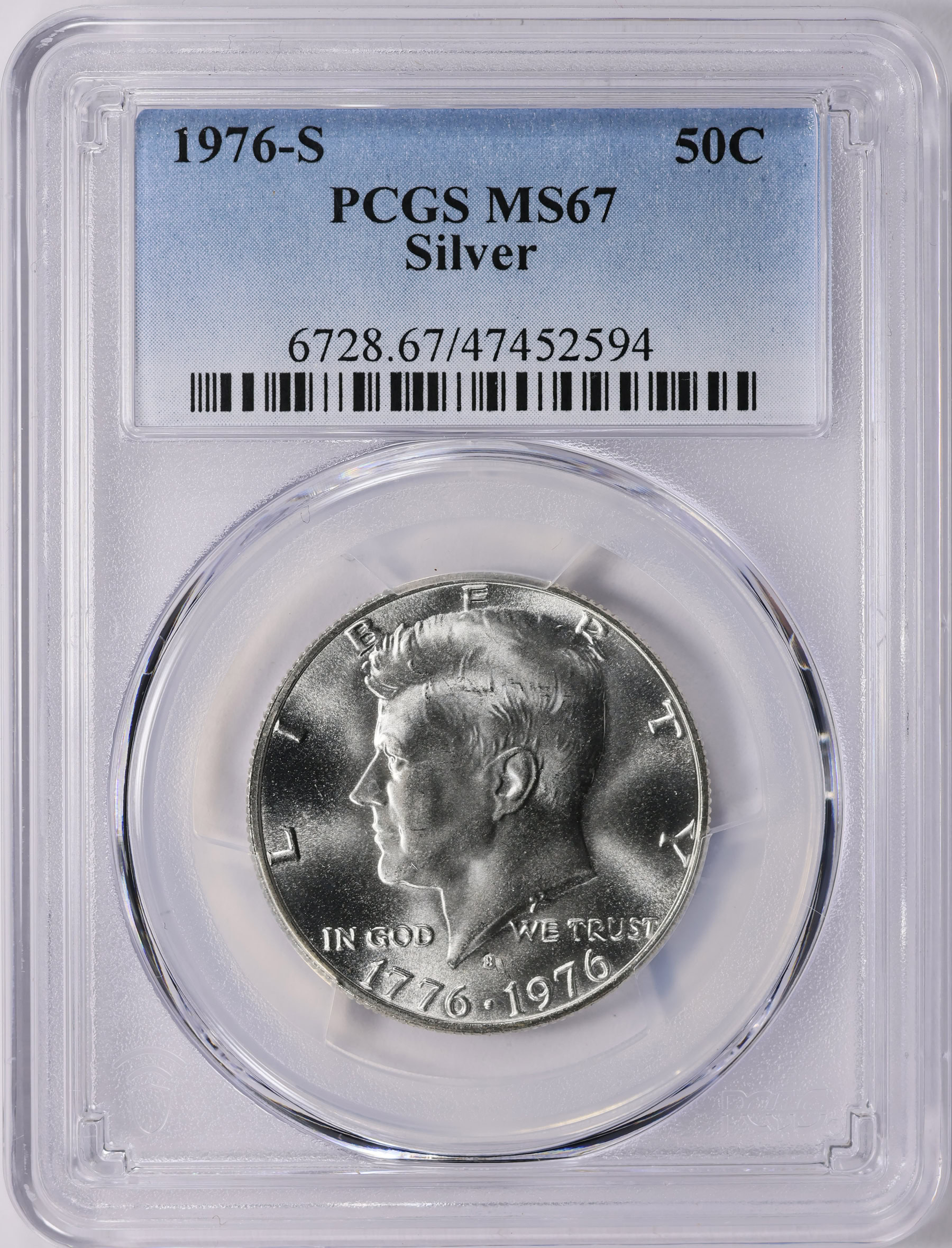 1976-S Kennedy Half Dollar Silver PCGS MS-67 (Item 1429306 ...