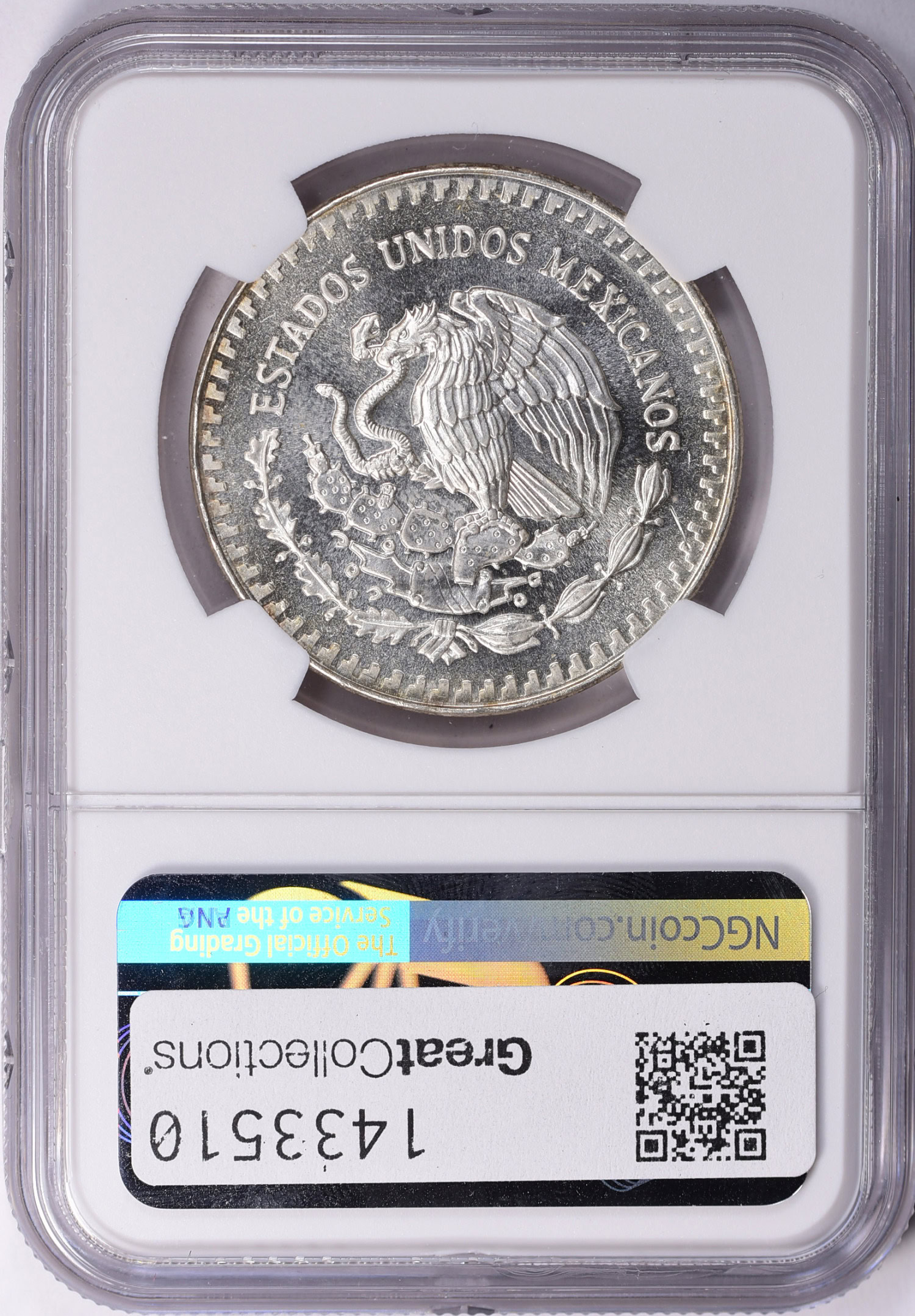 Mexico 1987-Mo Silver Onza Libertad Doubled Die Reverse KM-494.1