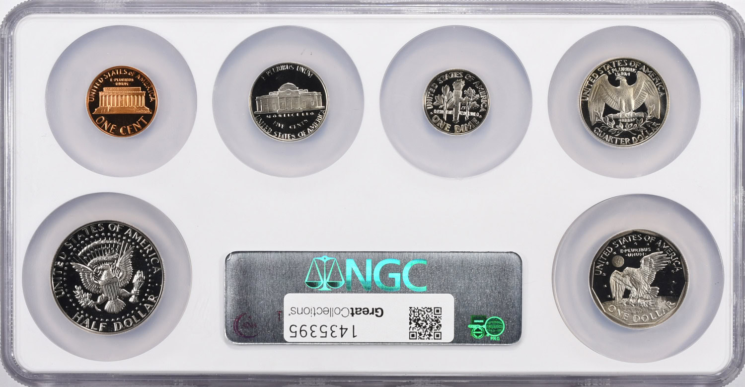 1981-S 1c-$1 Proof Set Type 2 NGC Proof-69 UC (6 Coins, MultiCoin ...