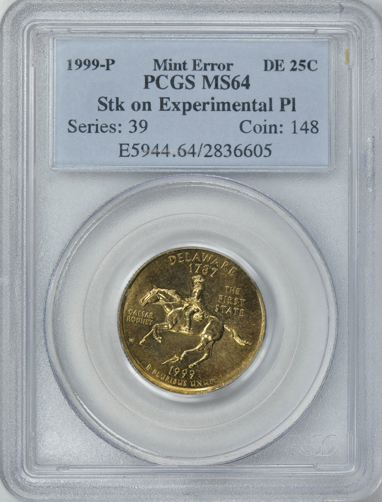 Mint Error 1999-P State Quarter Delaware Struck on Experimental