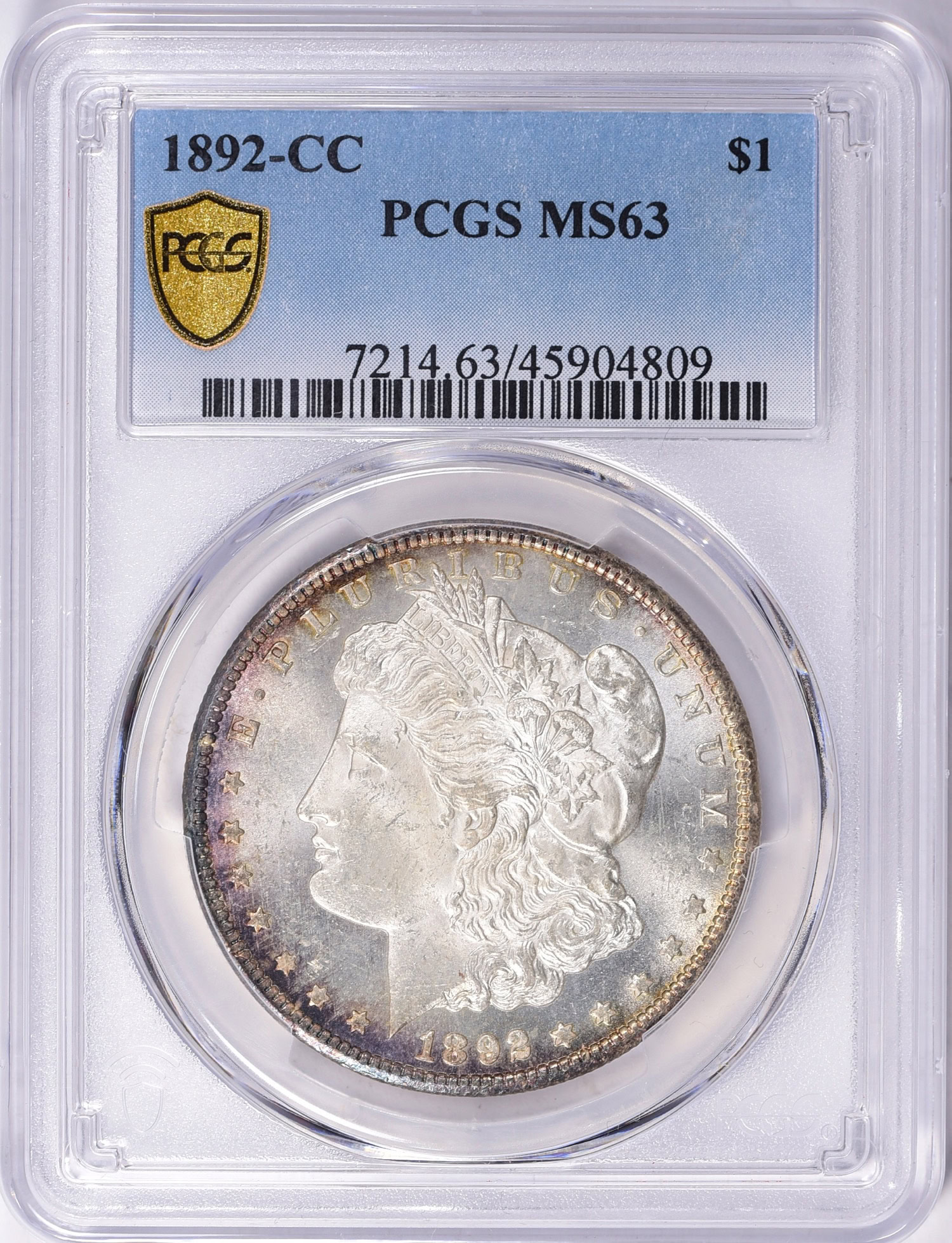 1892-CC Morgan Silver Dollar PCGS MS-63 (Toned) (Item 1445828 ...