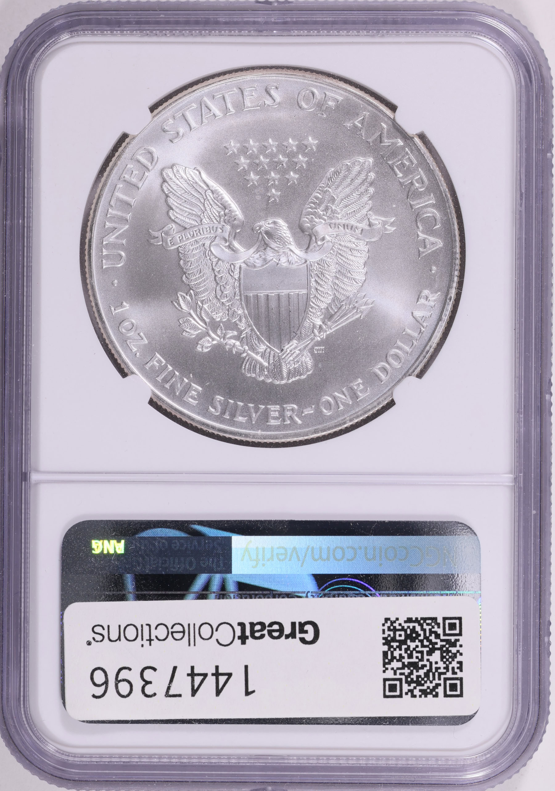 1999 $1 Silver Eagle NGC MS-69 (Item 1447396) | GreatCollections