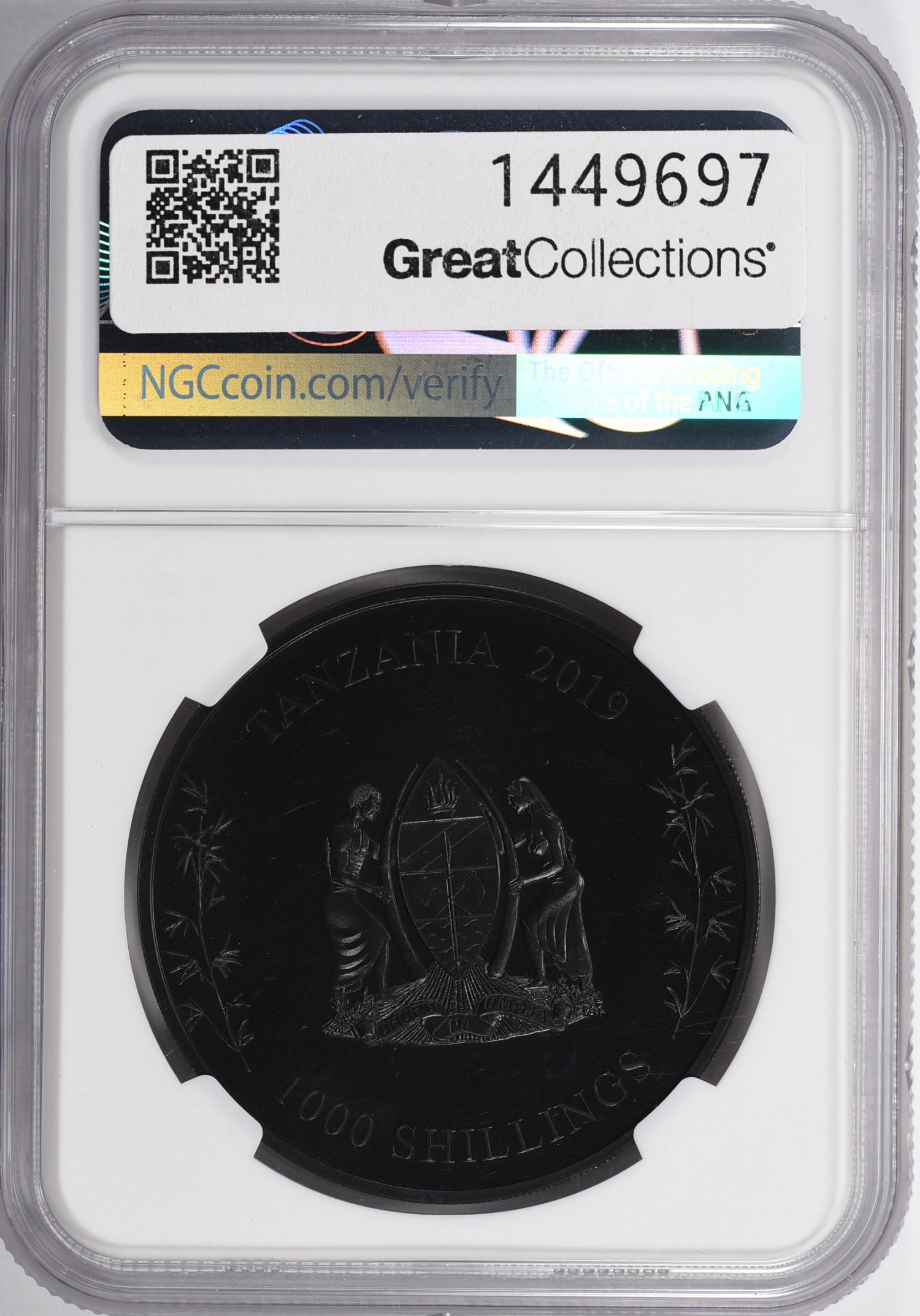 Tanzania 2019 Silver 1,000 Shillings Nano Panda NGC Proof-70 UC