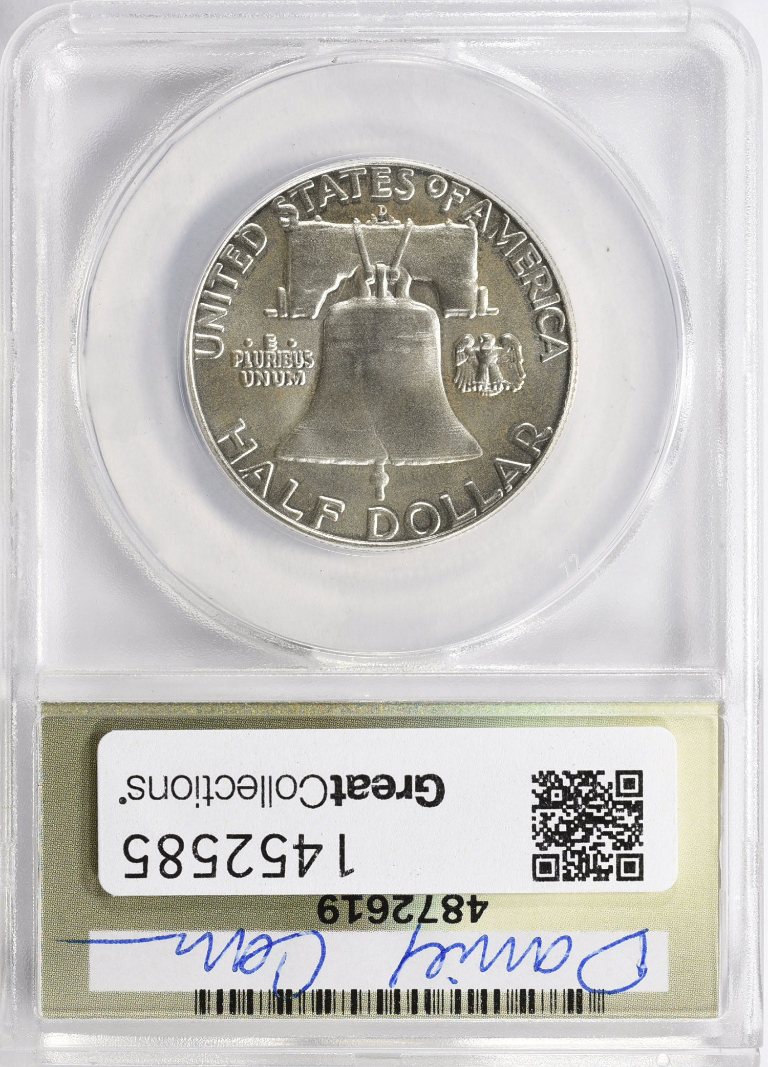 1964-D Silver Franklin Half Dollar Daniel Carr Token Overstruck on