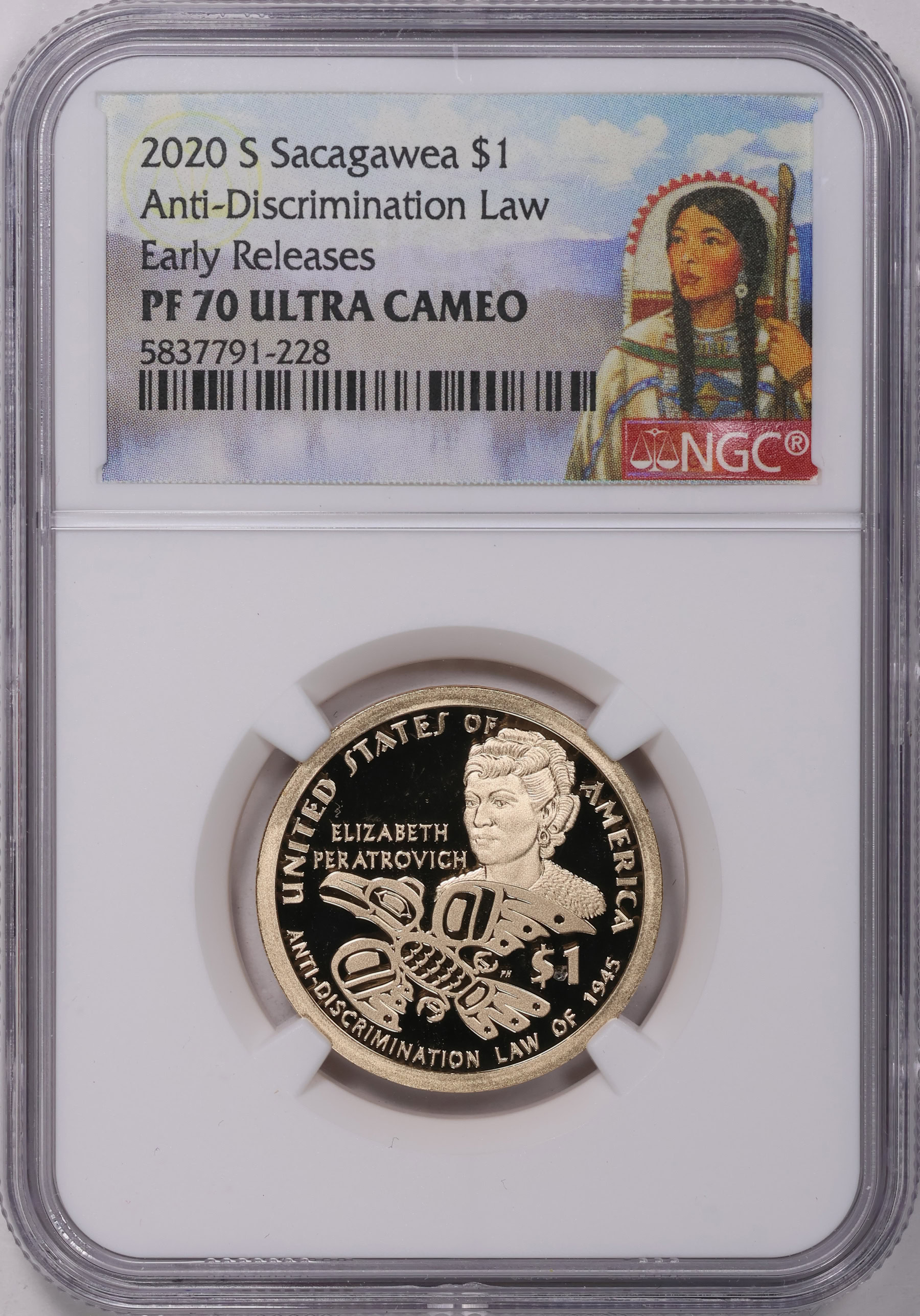 2020-S Sacagawea Dollar Native American Elizabeth Peratrovich