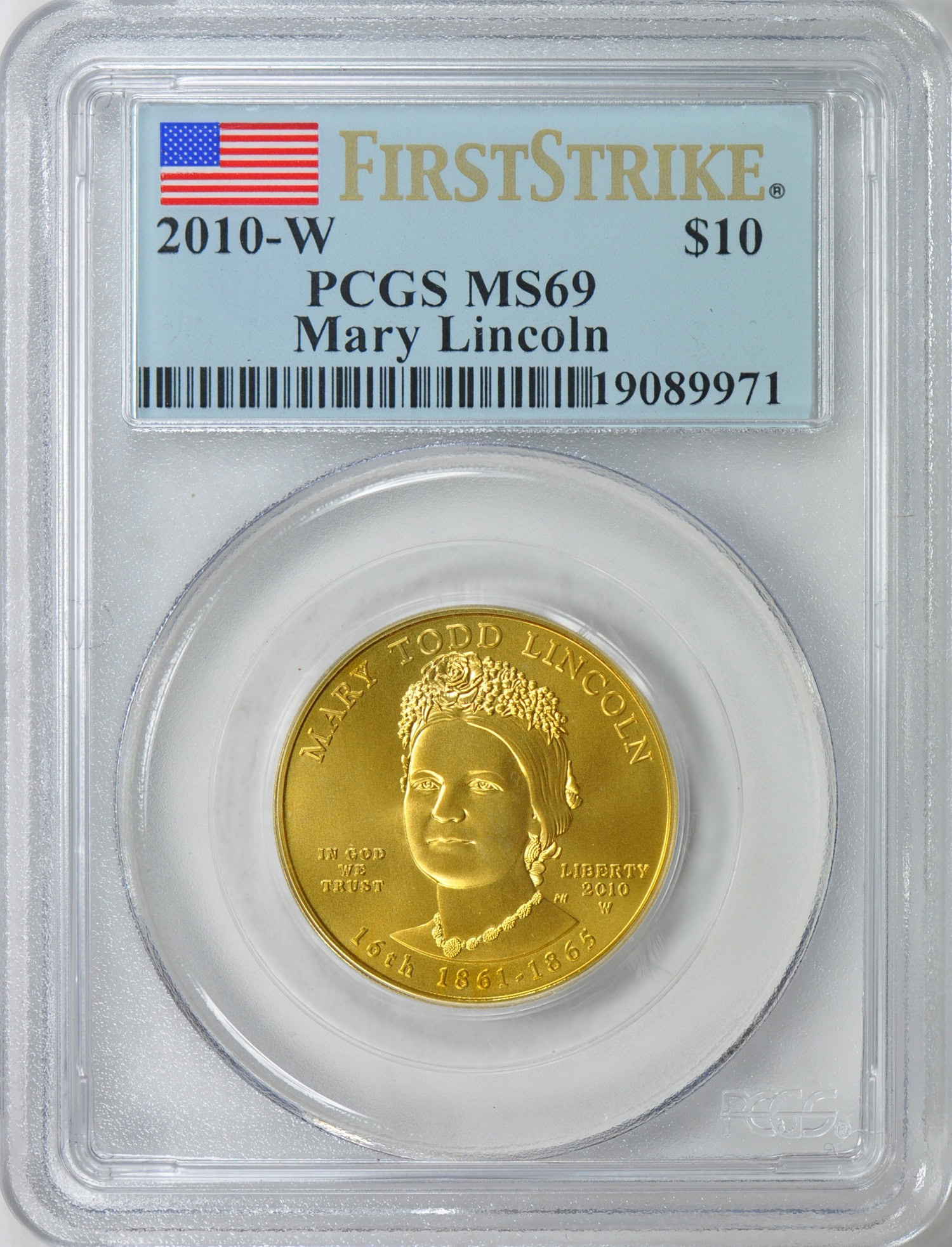 Marcolin Art Crystal マルコリン クリスタル ユニコーン 金 2010-W First Spouse $10 Gold Mary Lincoln. First Strike PCGS MS-69