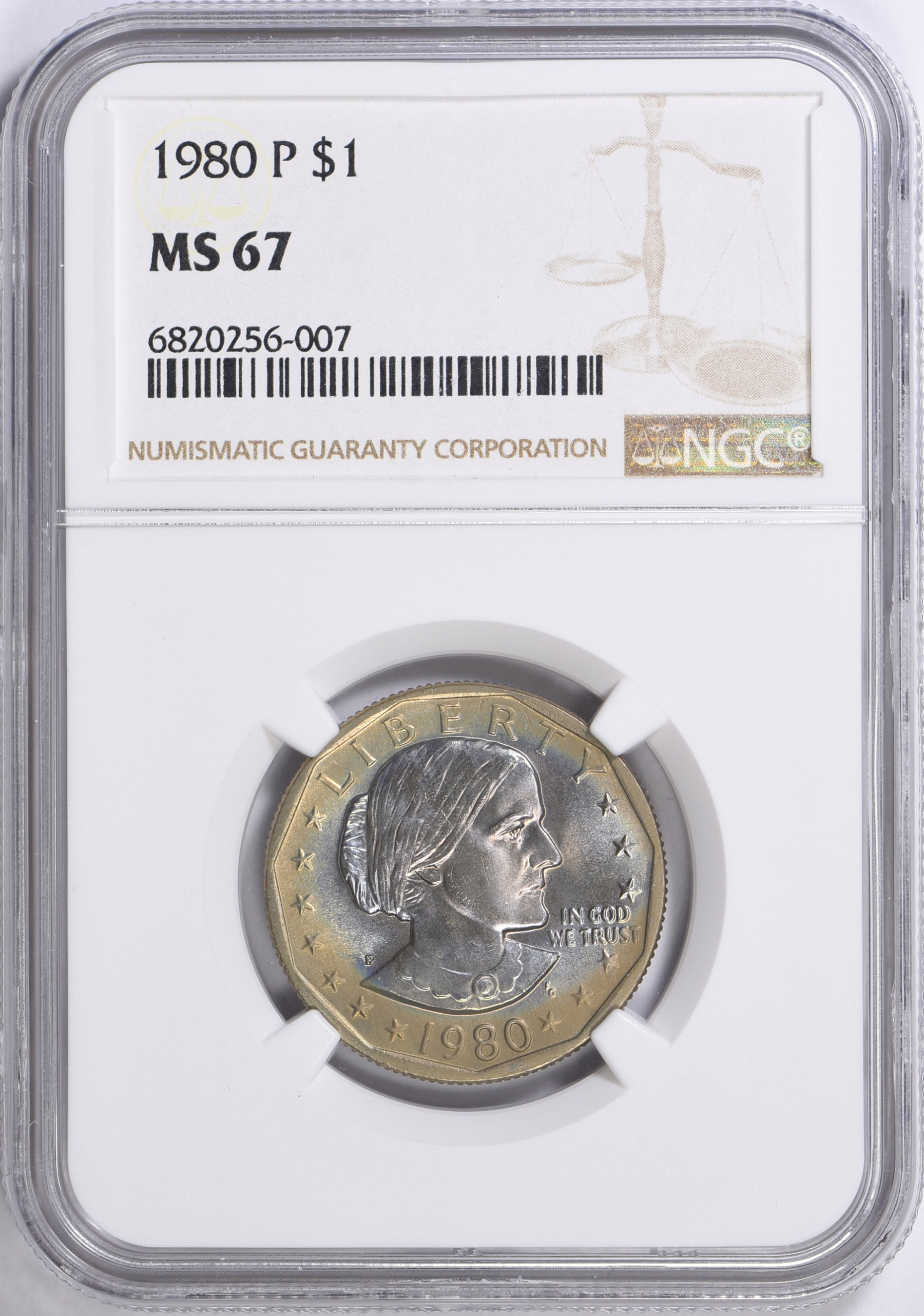 1980-P Susan B. Anthony Dollar NGC MS-67 (Toned) (Item 1464157
