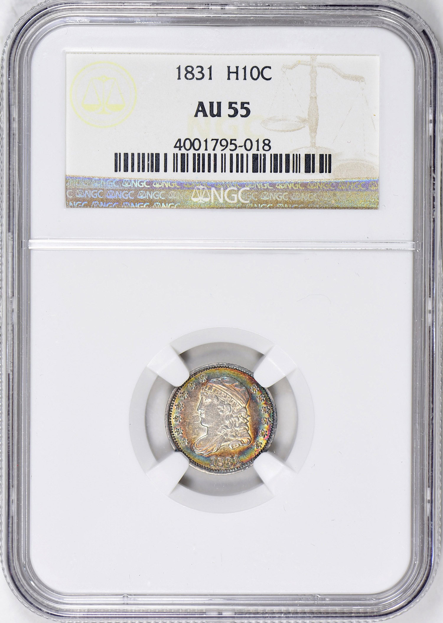 1831 Capped Bust Half Dime NGC AU-55 (Toned) (Item 1473145