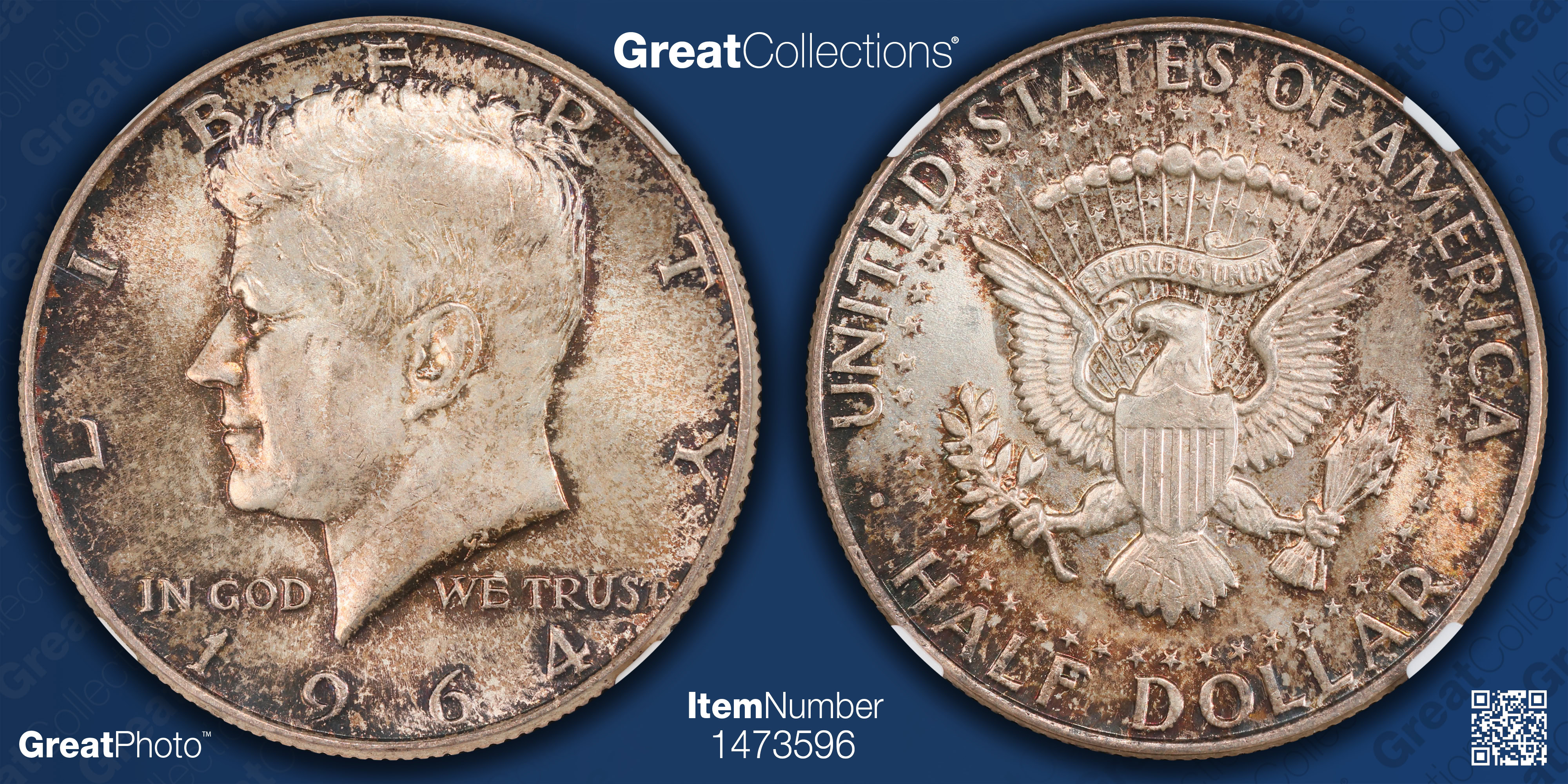 1964 Kennedy Half Dollar NGC MS-64 (Toned) (Item 1473596