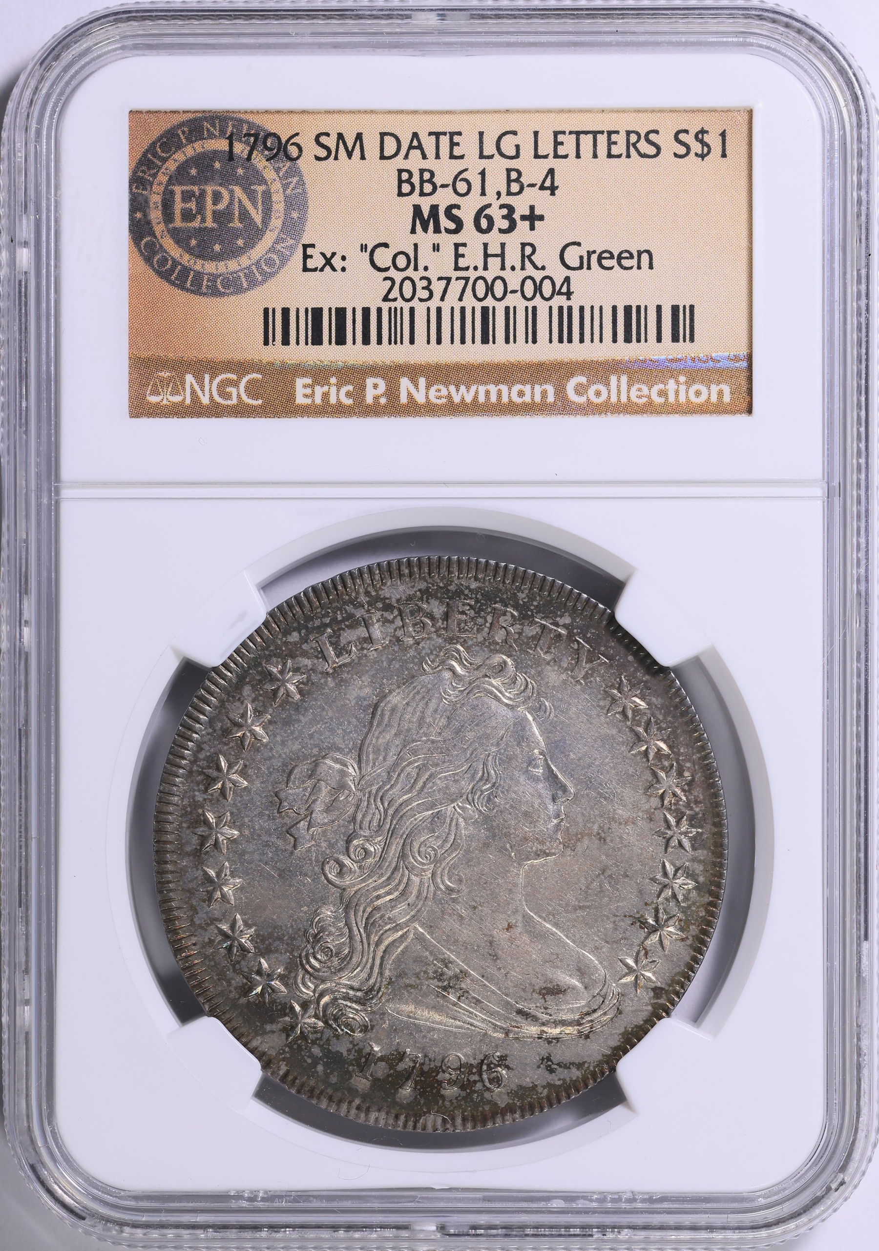 1796 Draped Bust Silver Dollar Small Date, Large Letters BB-61 B-4