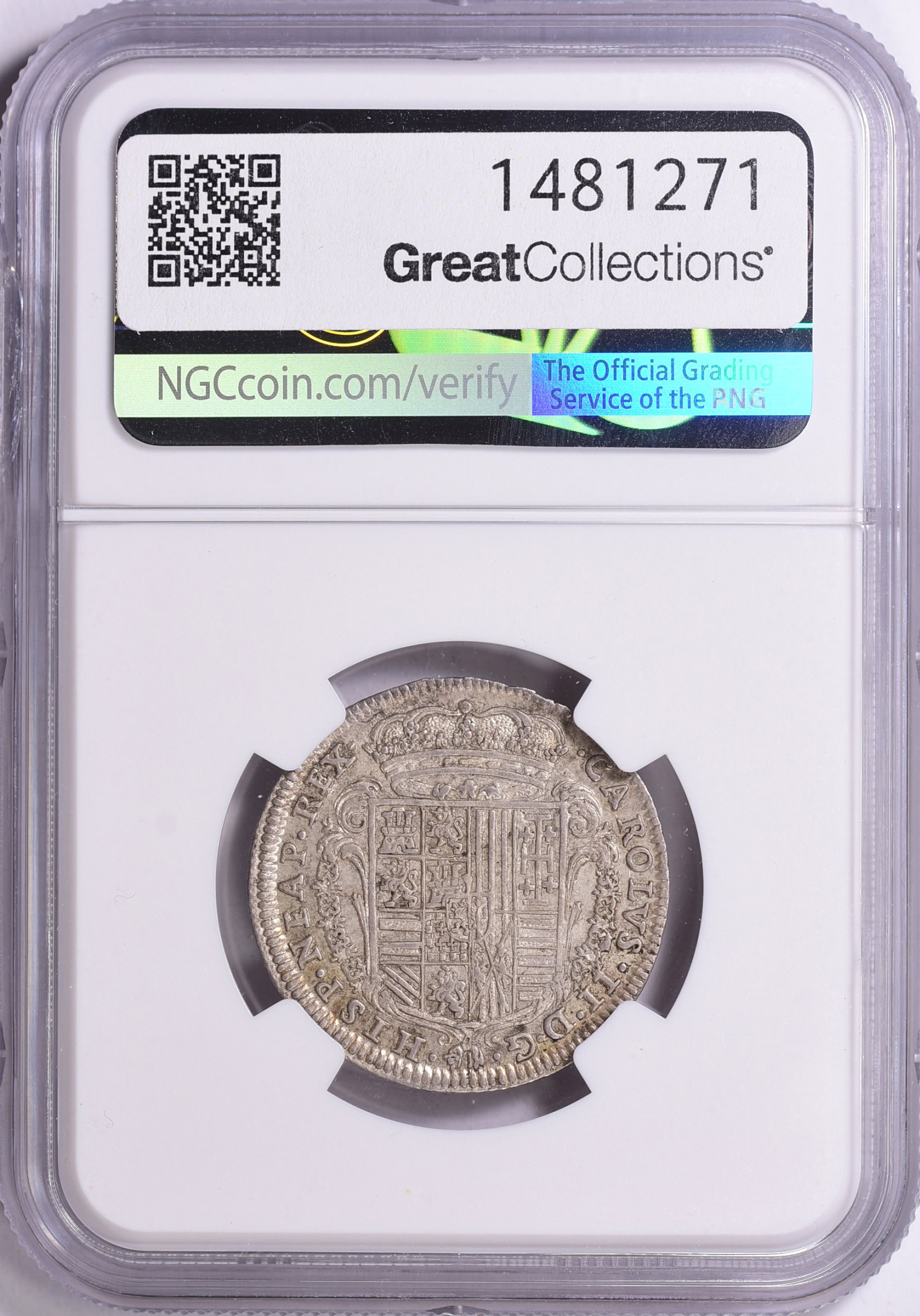 Italy - Naples 1687-AG A Silver Tari KM-104 NGC MS-62 (Item