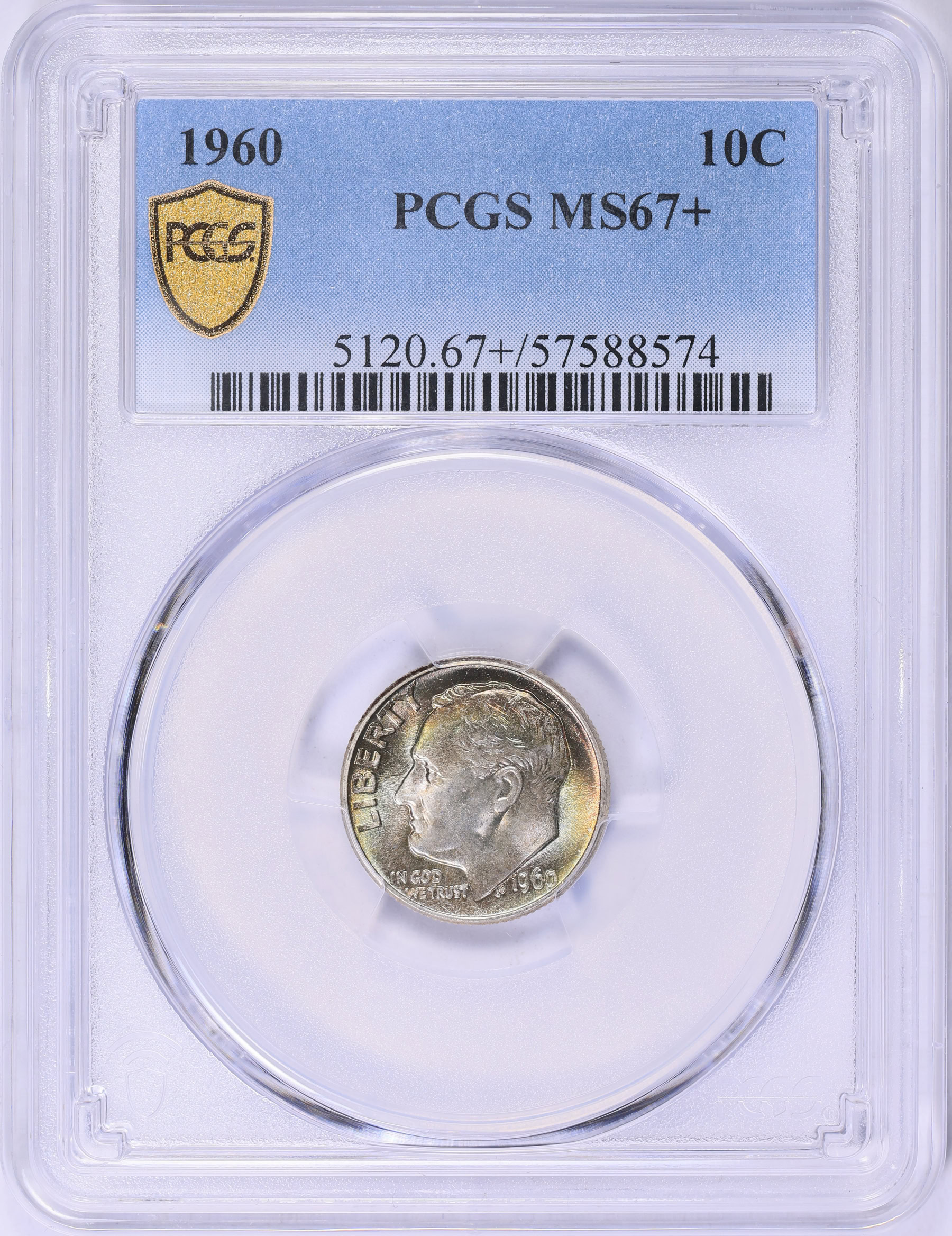1960 Roosevelt Dime PCGS MS-67+ (Toned) (Item 1482795