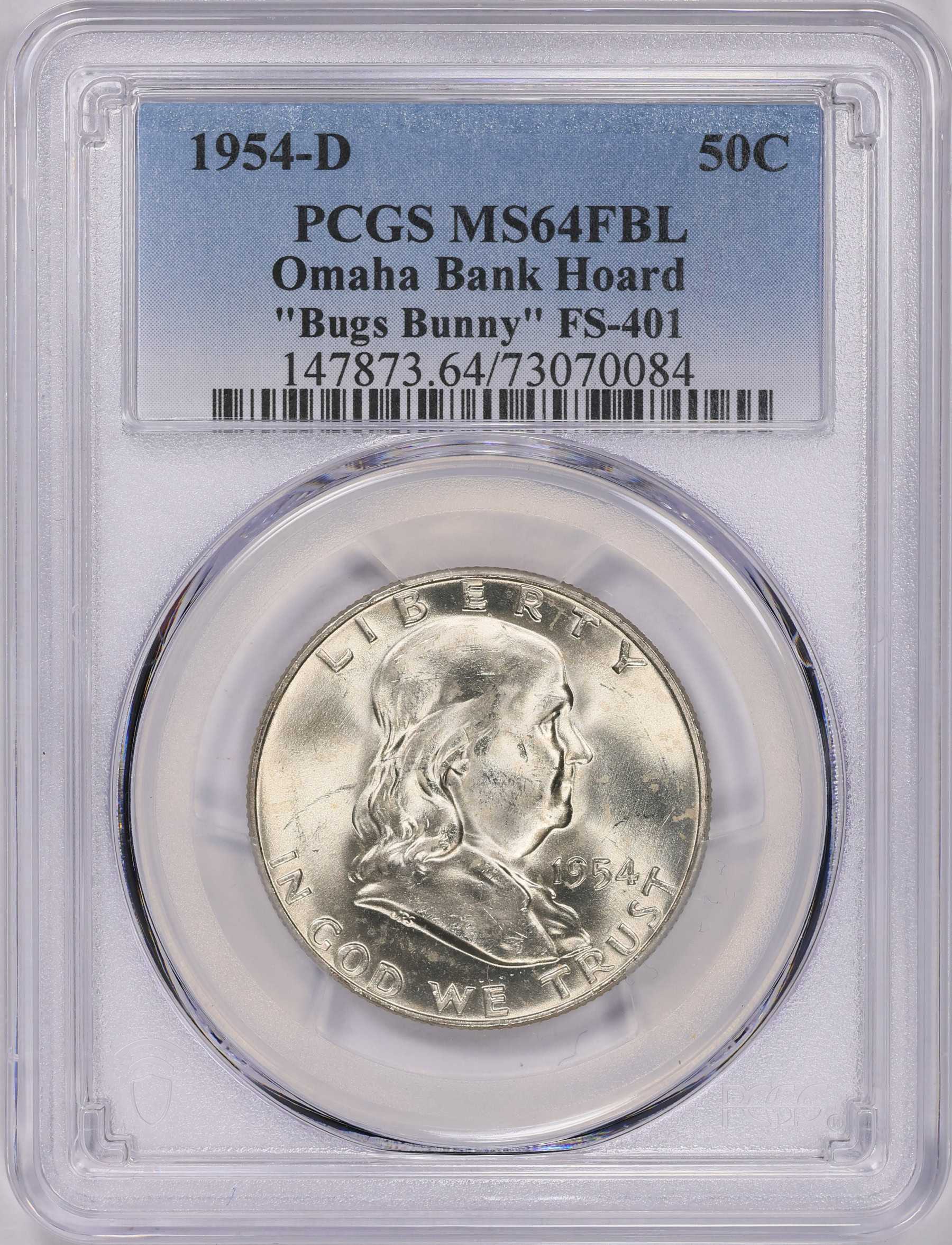 1954-D Franklin Half Dollar Bugs Bunny FS-401 PCGS MS-64 FBL