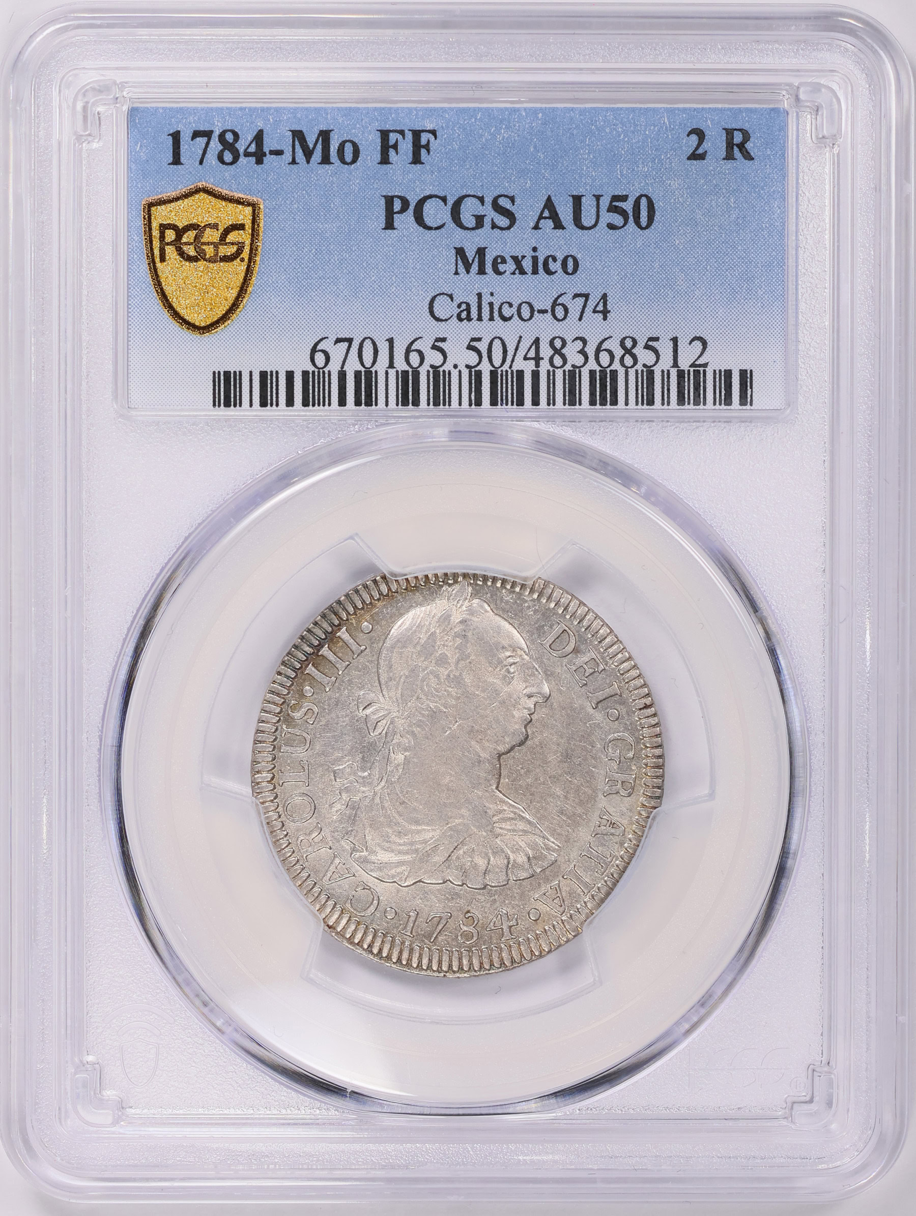 Mexico 1784-Mo FF Silver 2 Reales KM-88.2 PCGS AU-50 (Item 1511632 ...