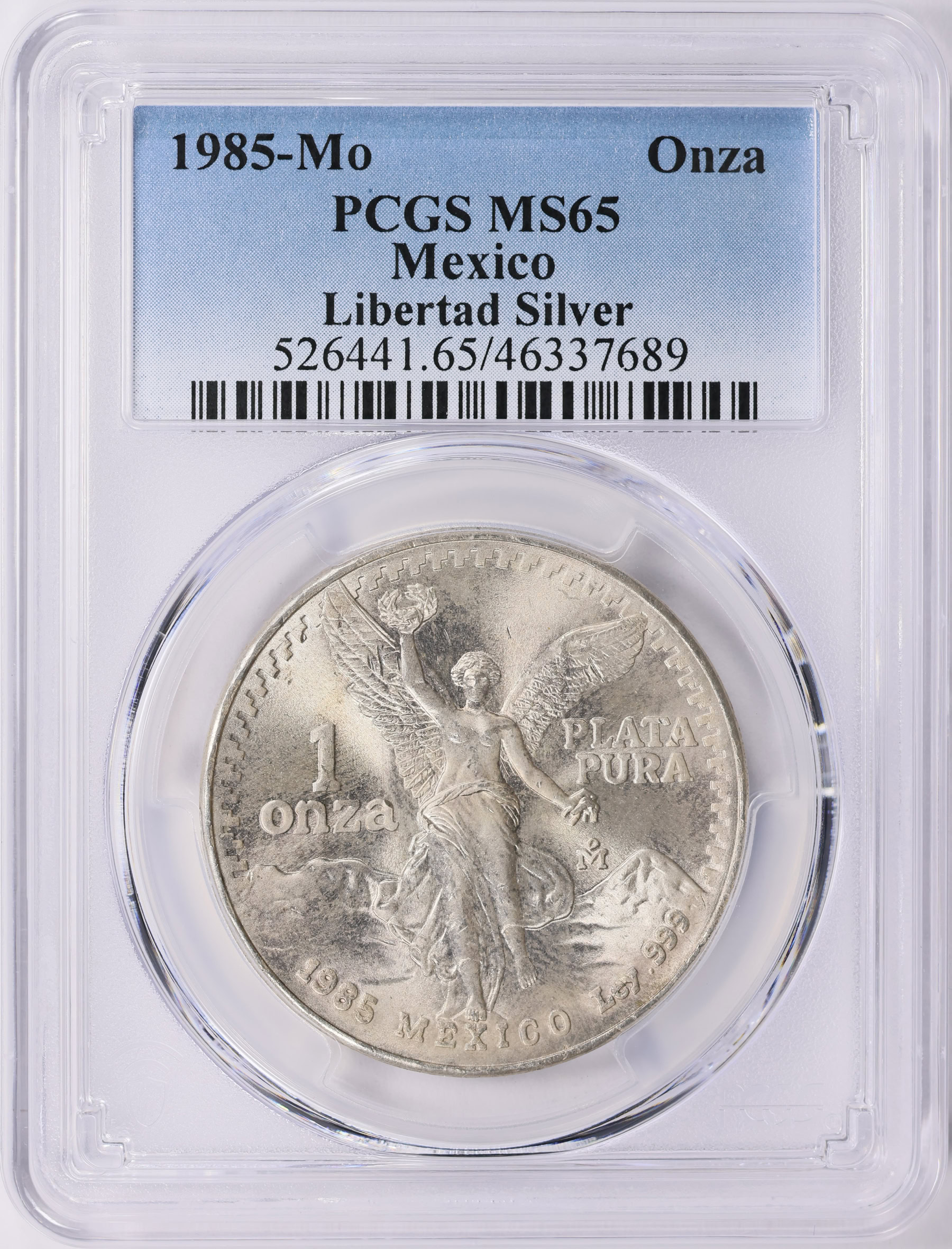 Mexico 1985-Mo Silver Onza Libertad KM-494.1 PCGS MS-65 (Item