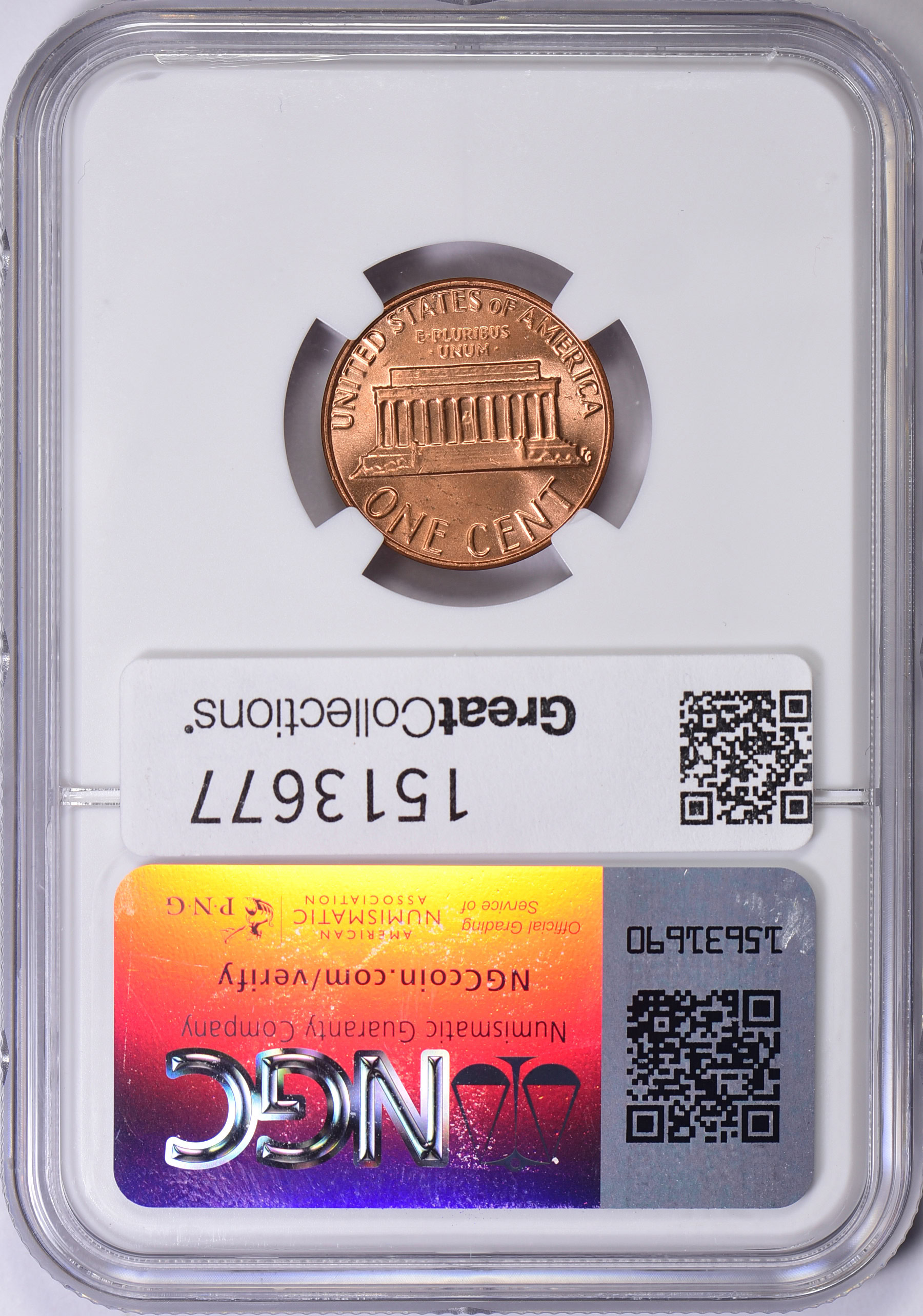 1982 Lincoln Cent Bronze. Small Date NGC MS-67 RD (Item 1513677