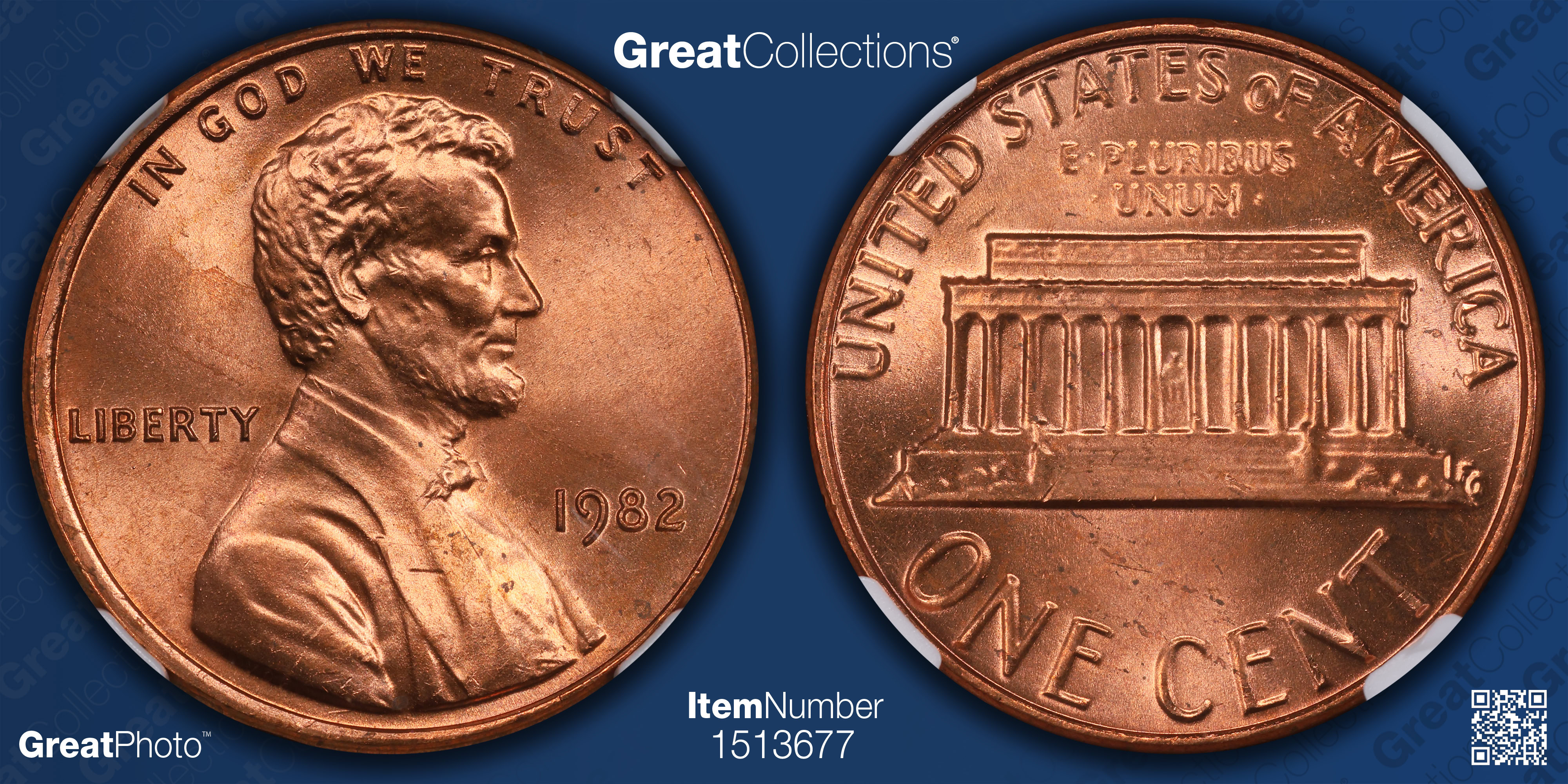 最終値下[激レア]MARLEN Humanitas M/14K 1982 Lincoln Cent Bronze. Small Date NGC MS-67 RD (Item 1513677