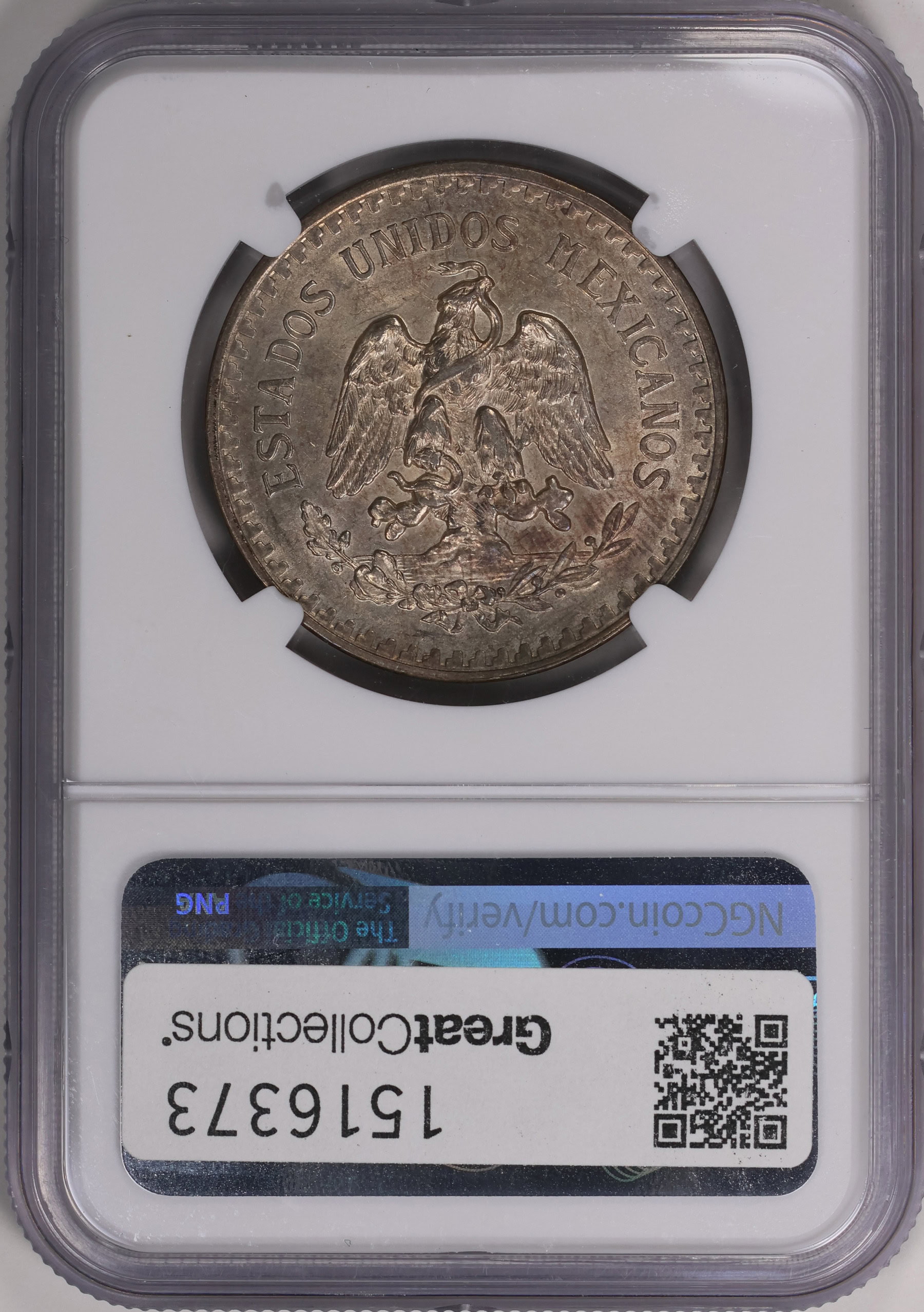 Mexico 1919-M Silver Peso KM-454 NGC AU-58 (Item 1516373
