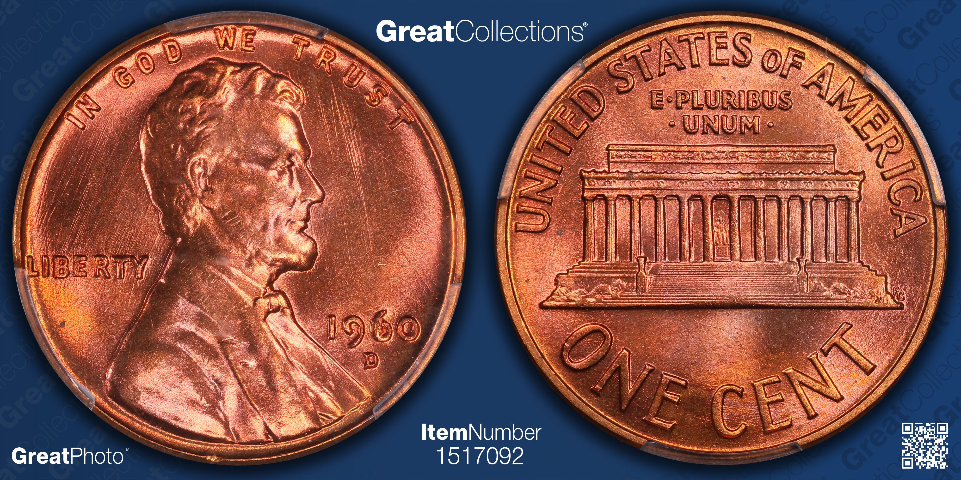 1960-D Lincoln Cent Small Date PCGS MS-68 RD (Item 1517092