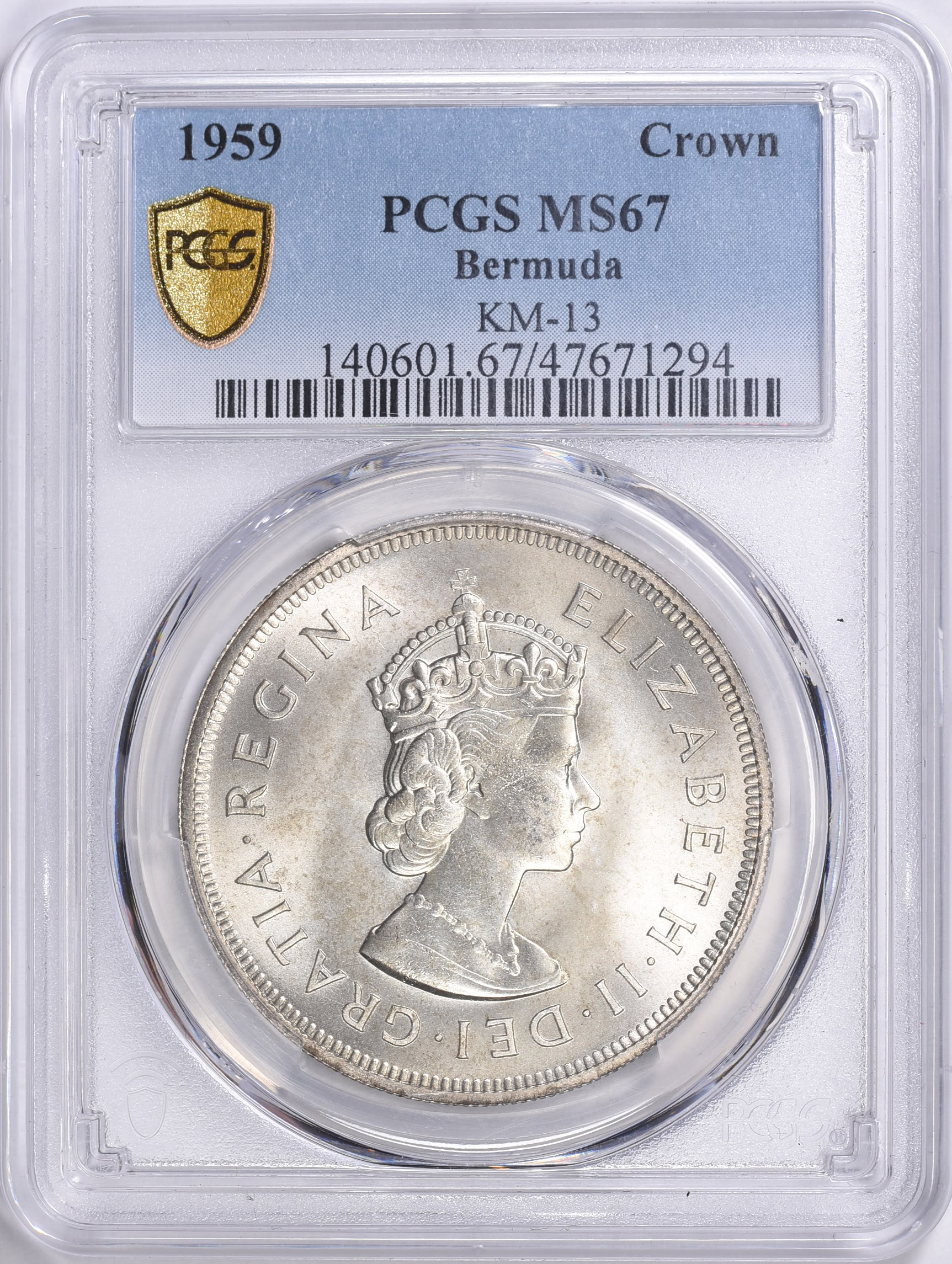 Bermuda 1959 Silver Crown 350th Anniversary of Colony Founding KM13