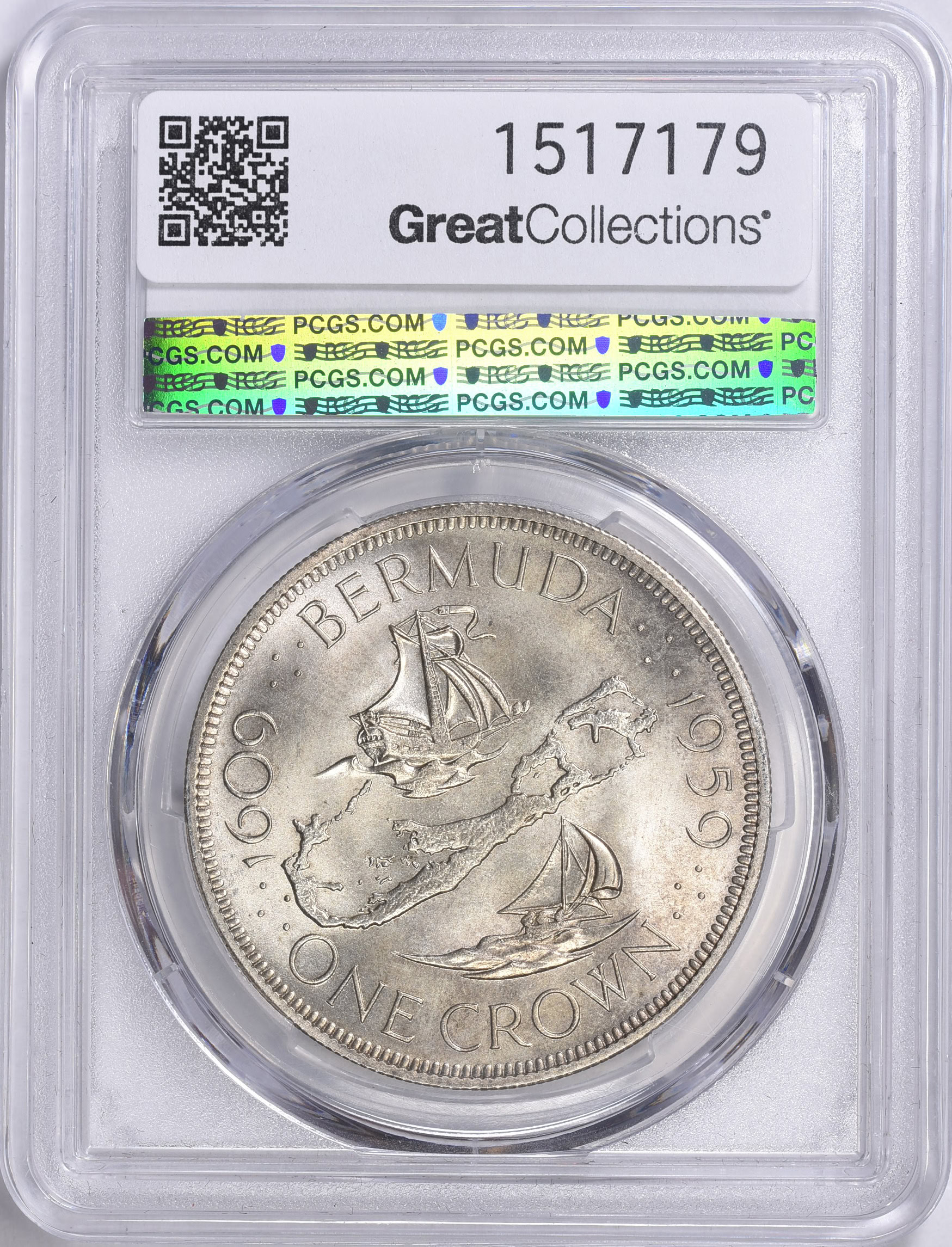 Bermuda 1959 Silver Crown 350th Anniversary of Colony Founding KM13