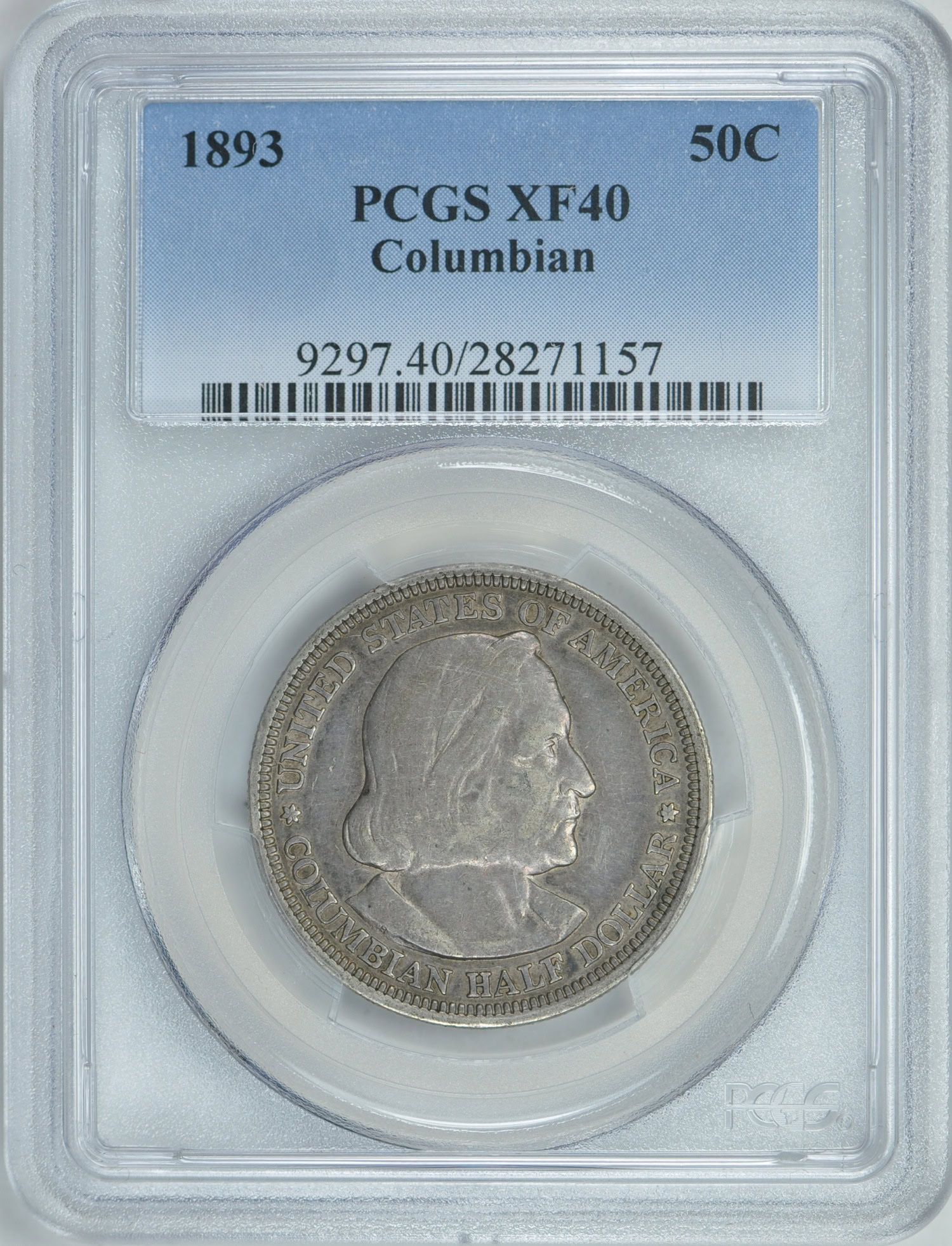 1893 World Columbian Exposition Half Dollar PCGS XF-40 (Item