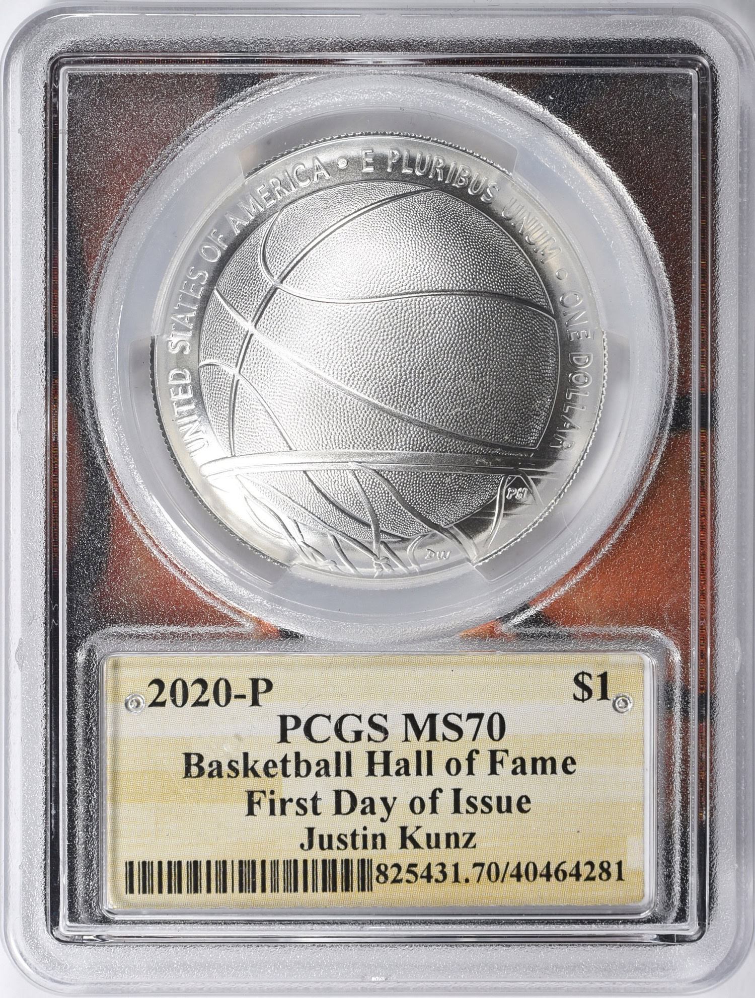 2020-P Basketball Hall of Fame Silver Dollar First Day of Issue