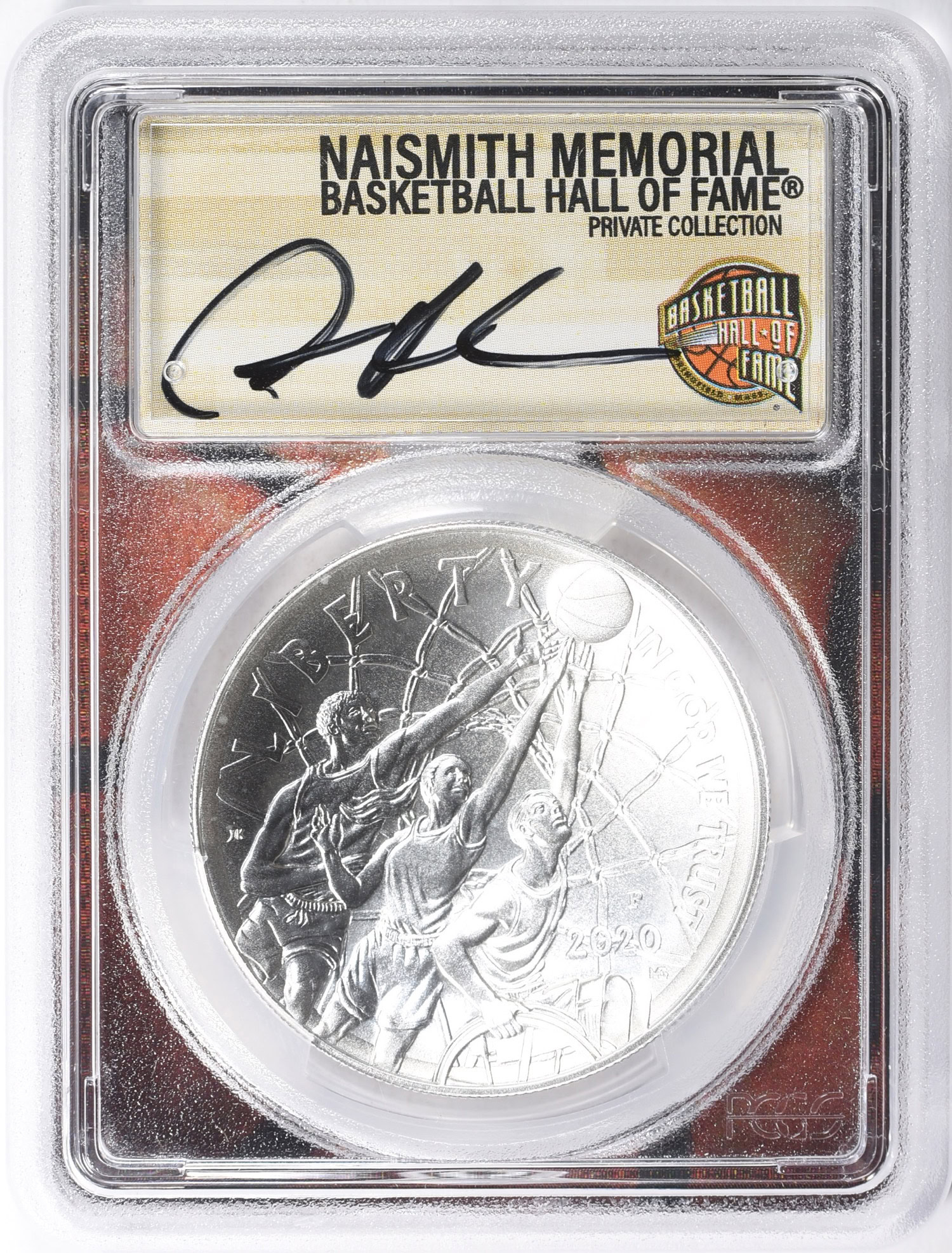 2020年　アメリカ　バスケットボール　PCGS　MS70 　S1＄ 2020-P Basketball Hall of Fame Silver Dollar First Day of Issue