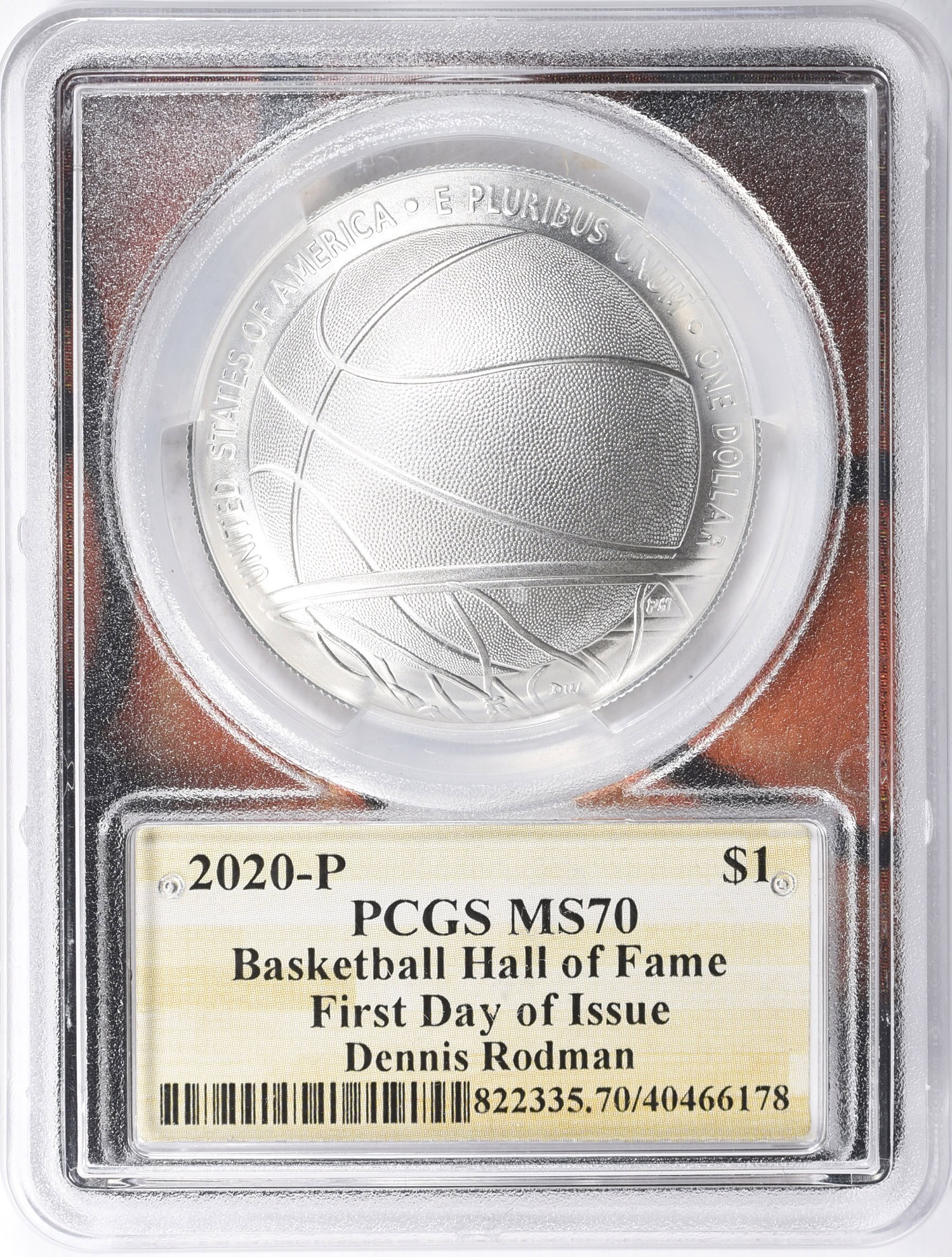 2020-P Basketball Hall of Fame Silver Dollar First Day of Issue