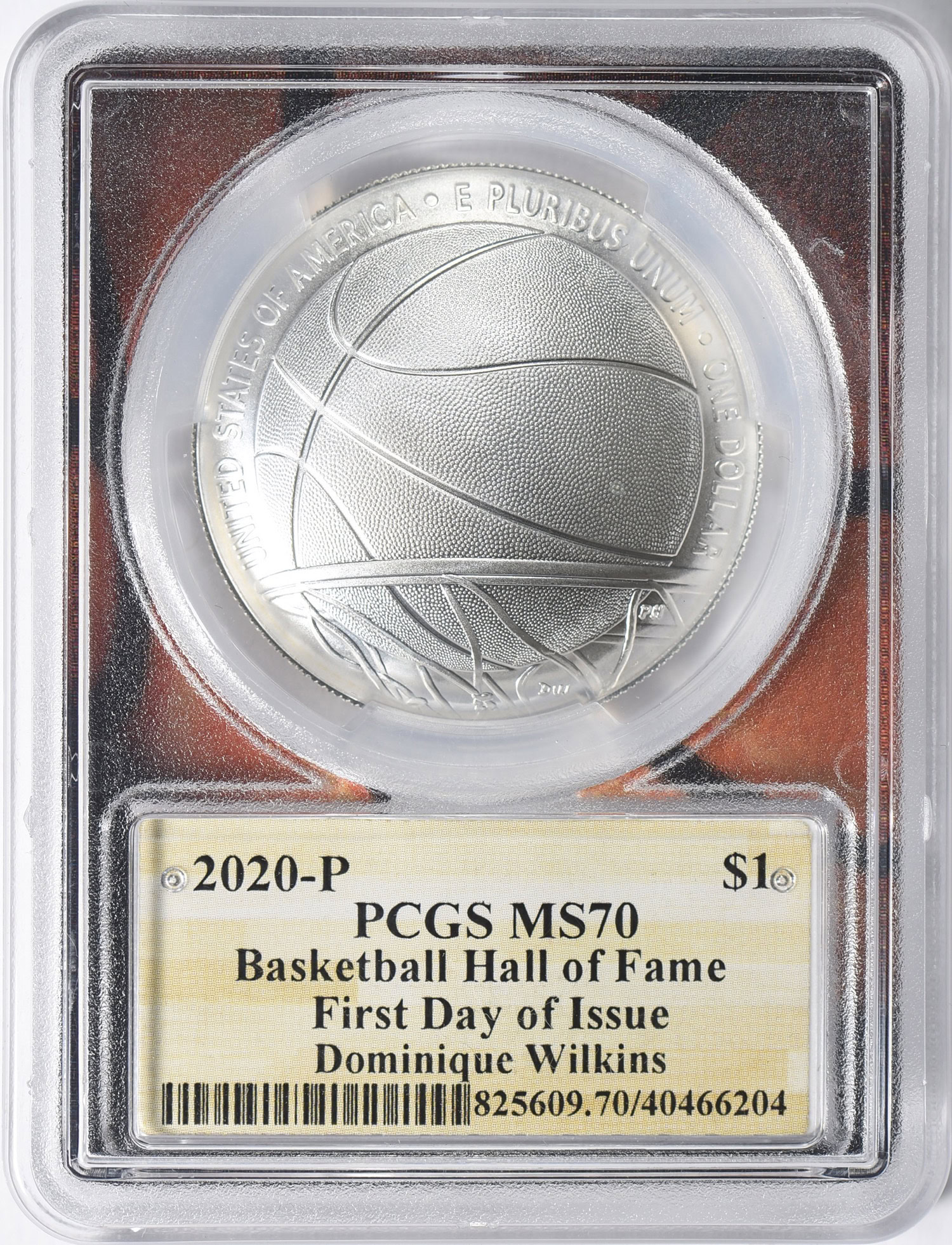 2020-P Basketball Hall of Fame Silver Dollar First Day of Issue