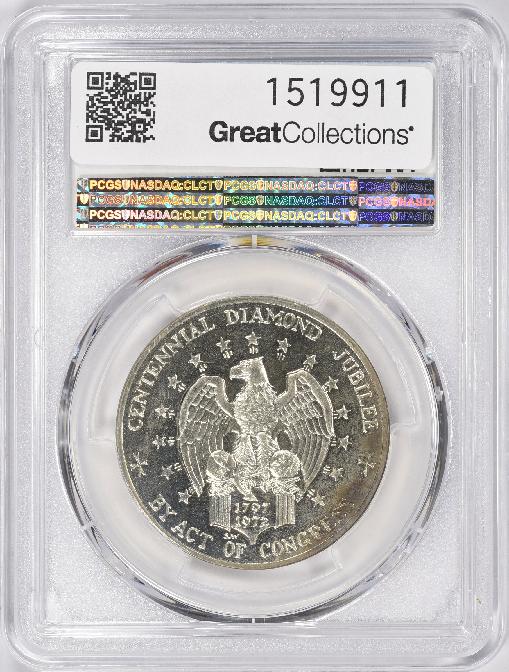 1972-P Silver U.S.S. Constellation Medal D1972-2c PCGS MS-66 (Item