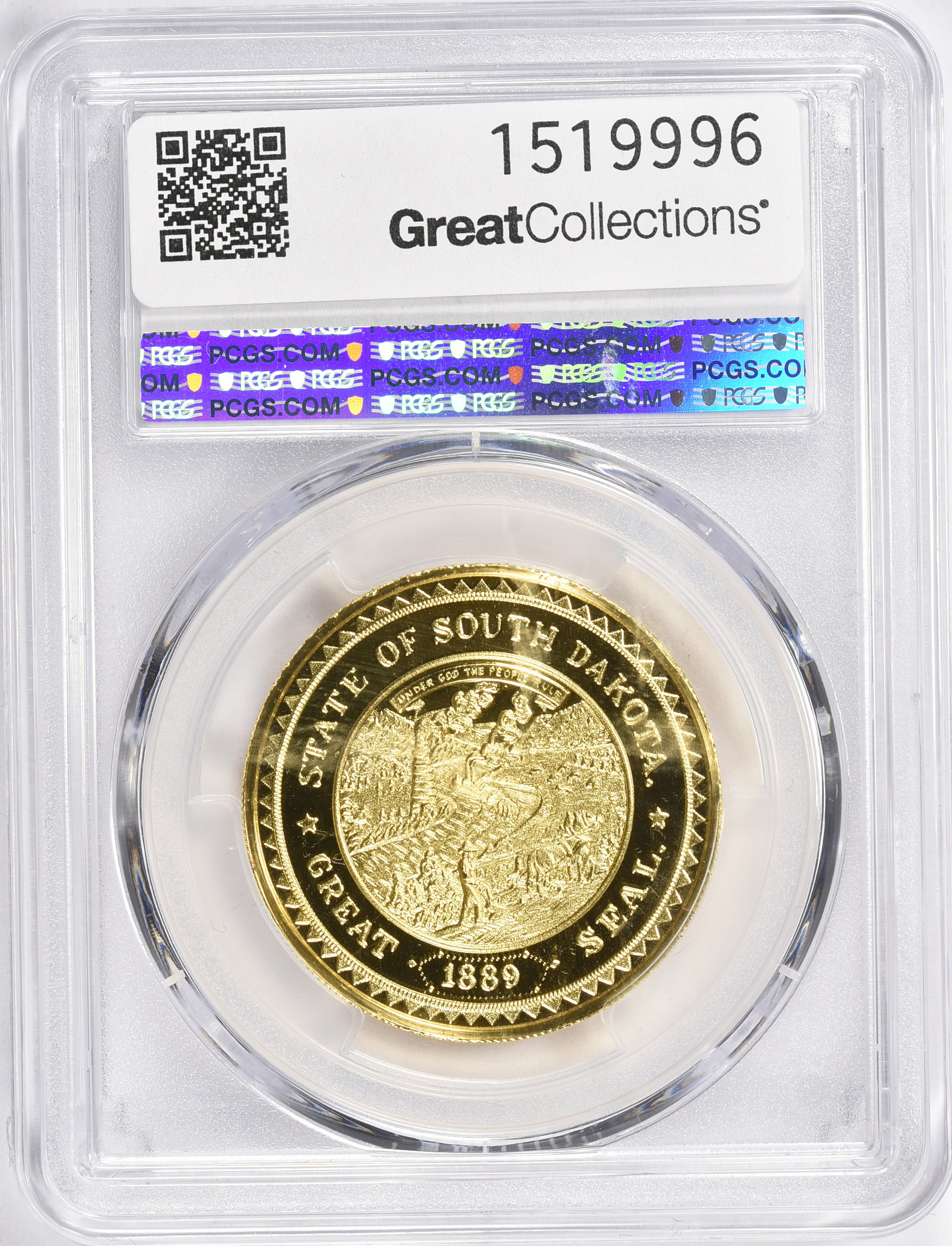 1989 Gold 1oz South Dakota Bison Private Medal PCGS Proof-69 DCAM
