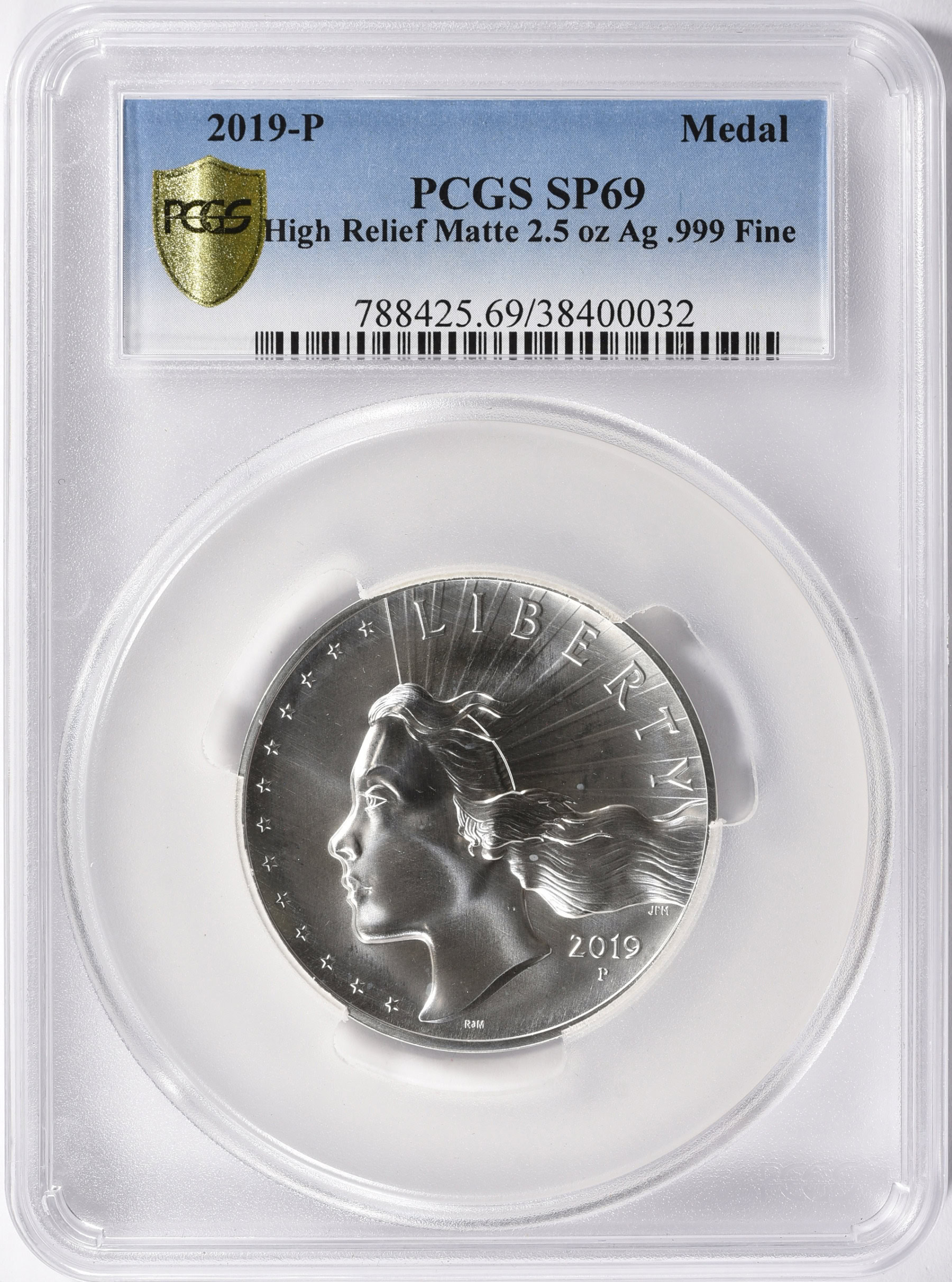 2019-P American Liberty Silver Medal High Relief Matte PCGS SP-69