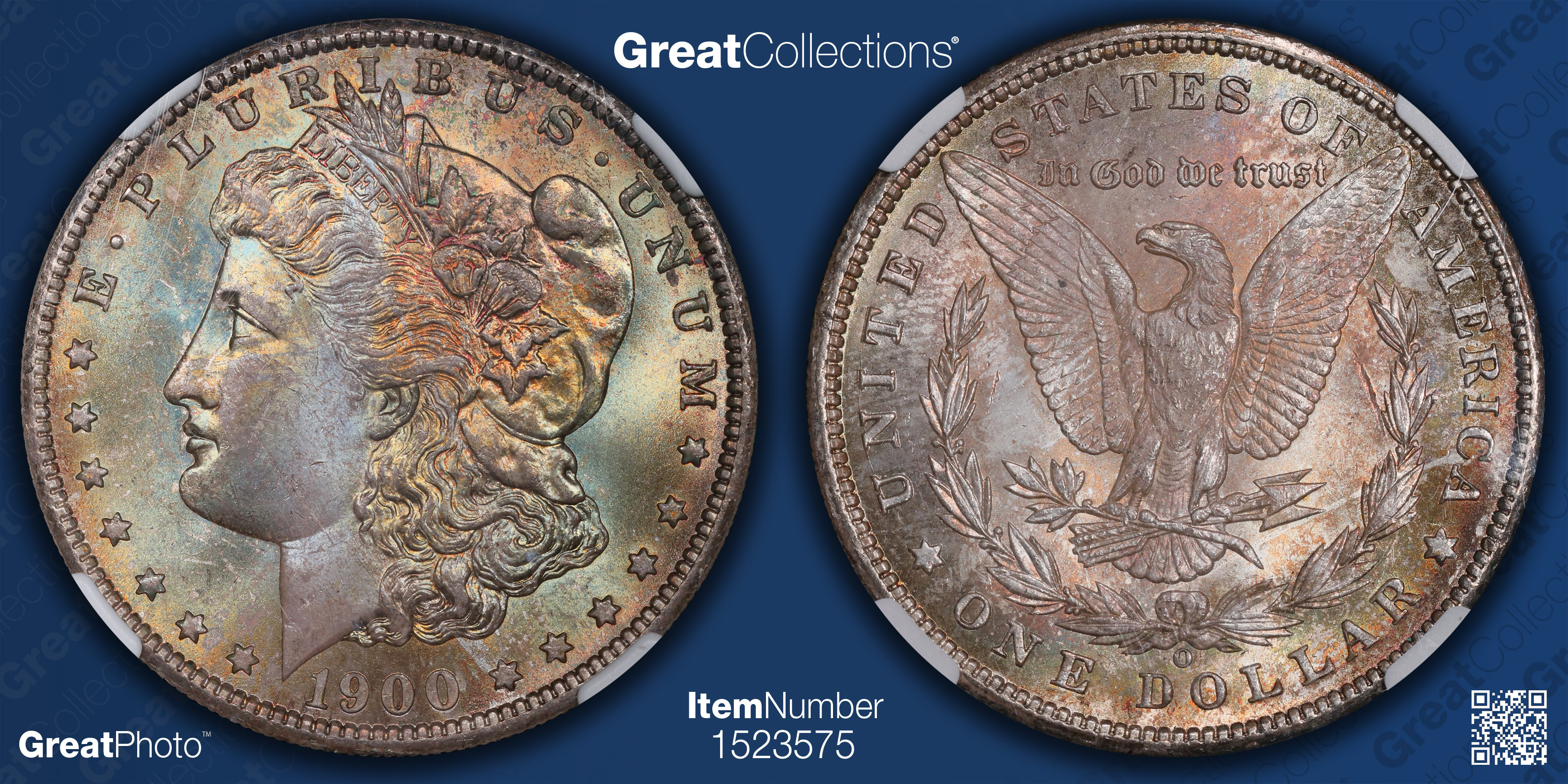 1900-O Morgan Silver Dollar NGC MS-66 (Toned) (Item 1523575