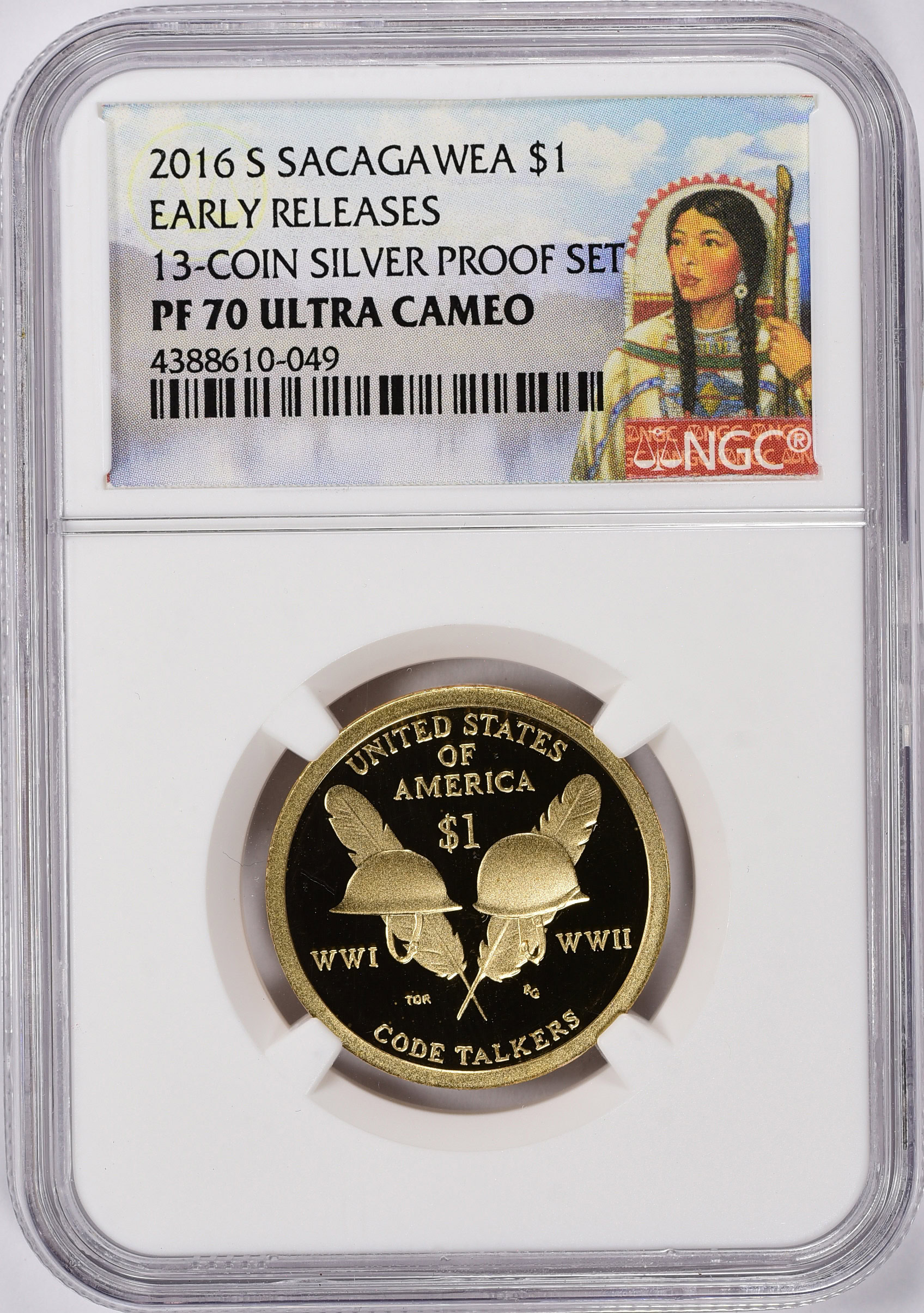 2016-S Sacagawea Dollar Wartime Code Talkers Early Releases NGC