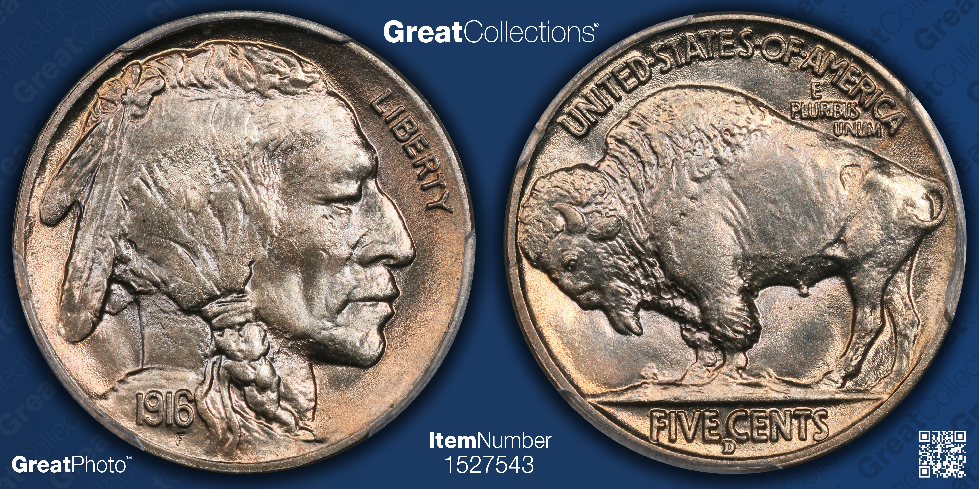 1916-D Buffalo Nickel PCGS MS-66 (CAC Green) (Toned) (Item 1527543