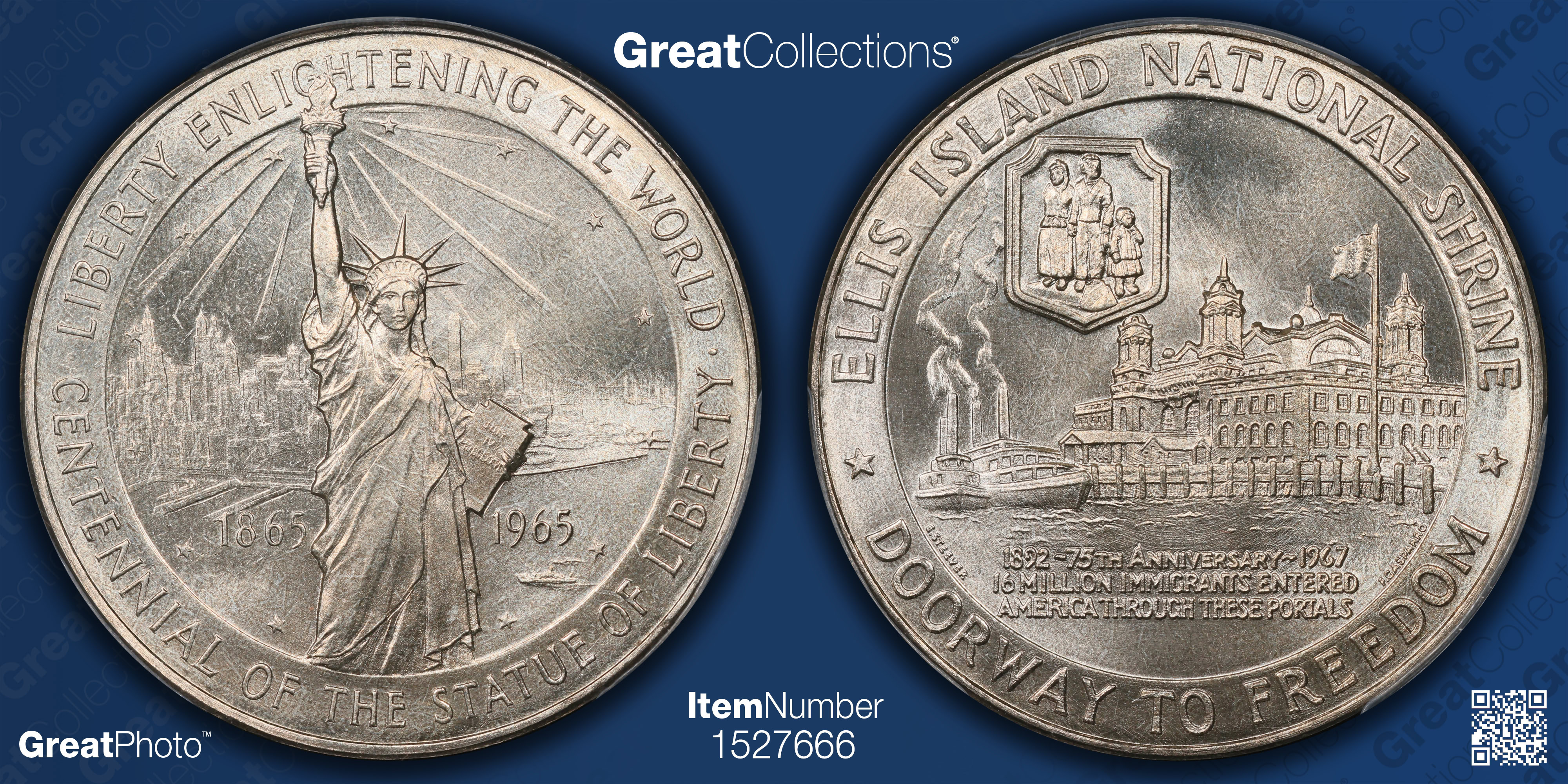 1965 Silver Castle Clinton National Monument Medal D1965-3b PCGS