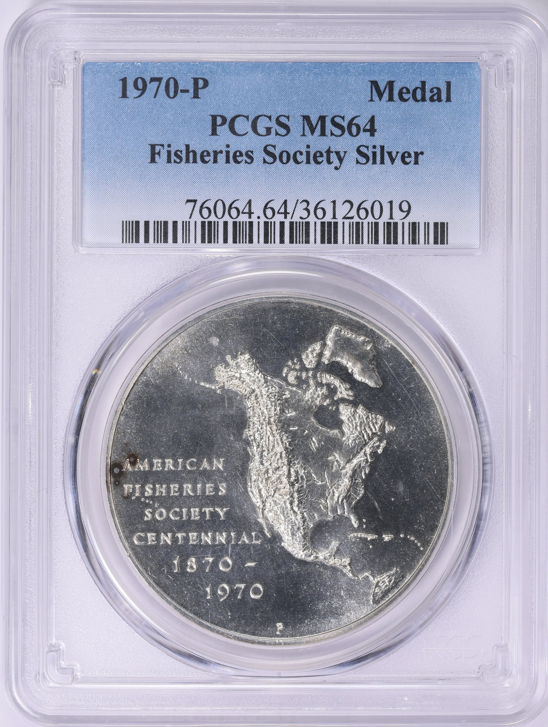 1790年 双頭の鷲 大型銀貨 直径約34mm 重量18.56g 1970-P Silver Fisheries Society Centennial Medal D1970-3a PCGS MS