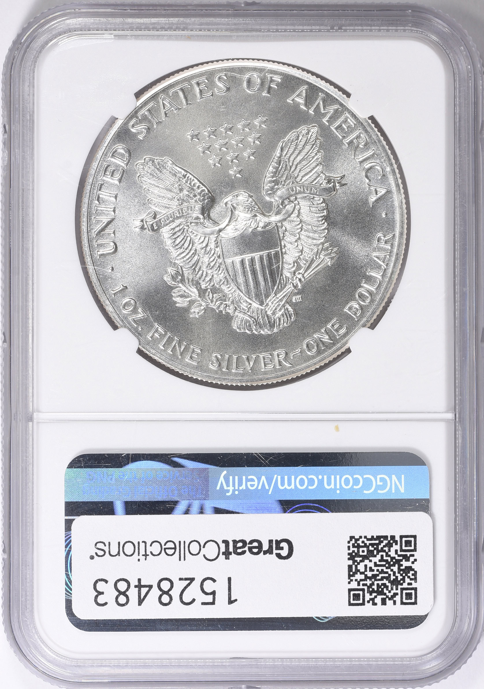 1986 $1 Silver Eagle NGC MS-69 (Ronald Reagan Signature Label